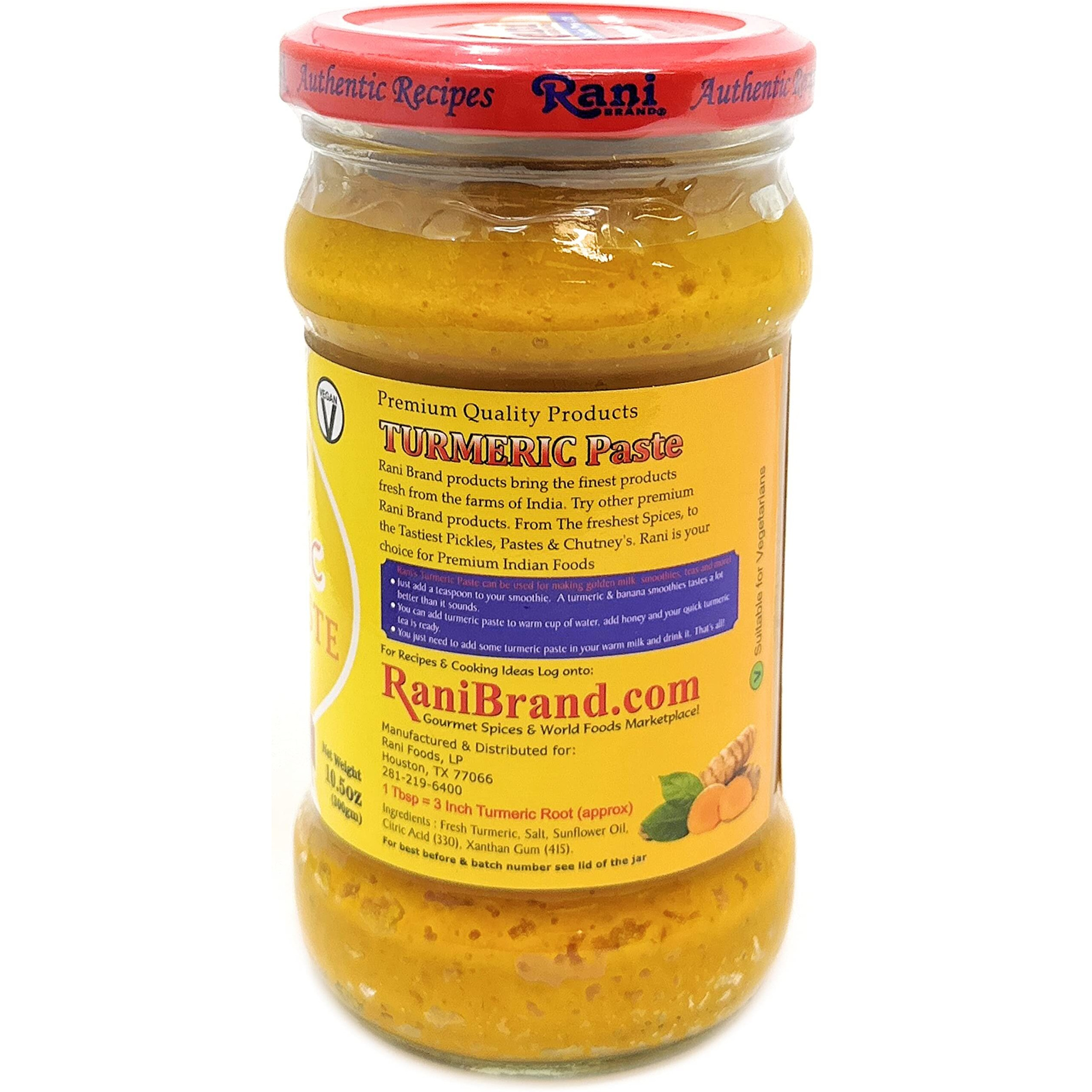 Rani Turmeric (Haldi) Paste 10.5oz (300g) Glass Jar ~ All Natural, Vegan, Gluten Free, NON-GMO, No Colors, Indian Origin (Size 10.5oz (300g))