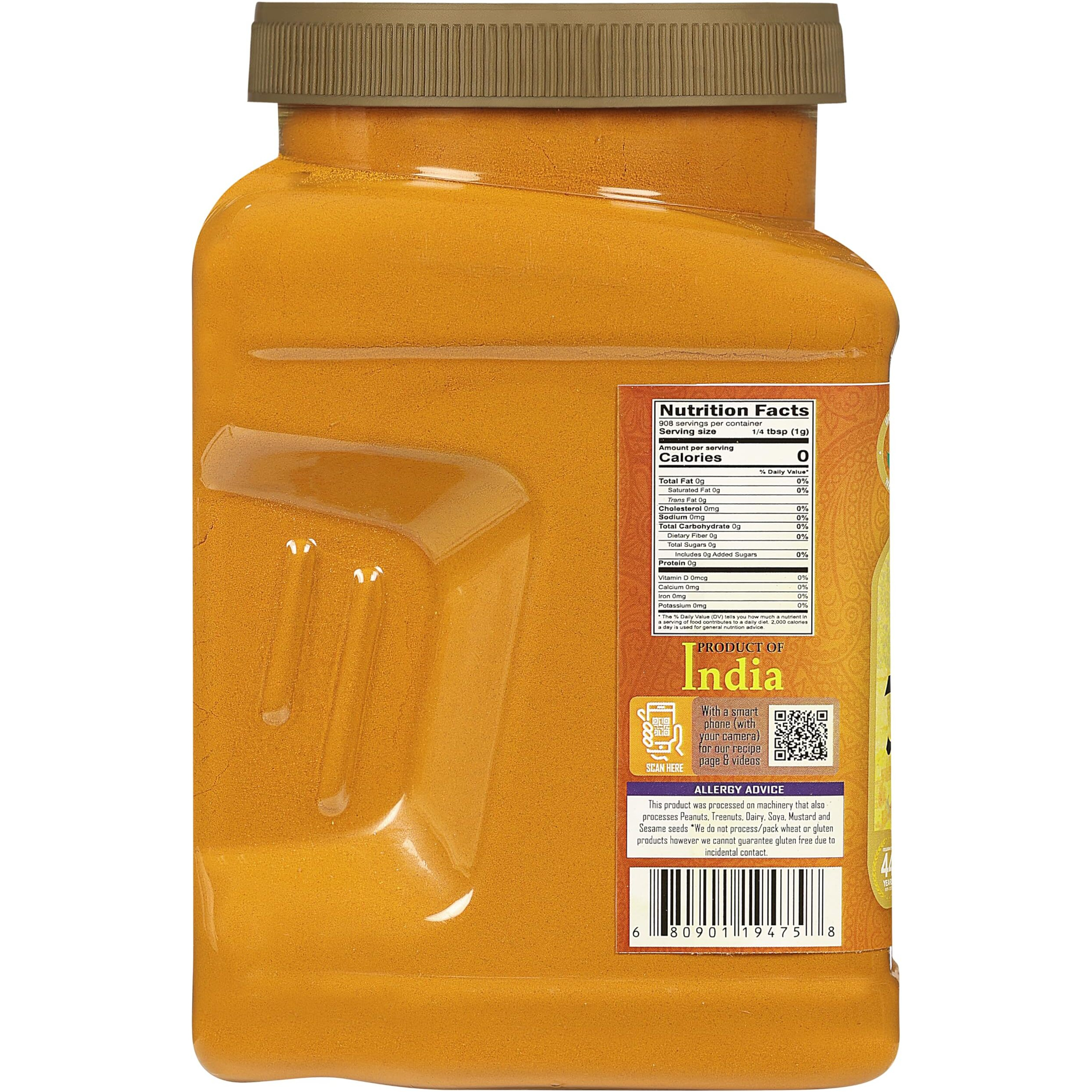 Rani Turmeric (Haldi) Root Powder Spice, (High Curcumin Content) 32oz (2lbs) 908g Bulk PET Jar, Pack of 12 ~ All Natural, 100% Pure, Salt Free, Vegan, Gluten Friendly, NON-GMO, Indian Origin (Size 32oz (2lbs) 908g)