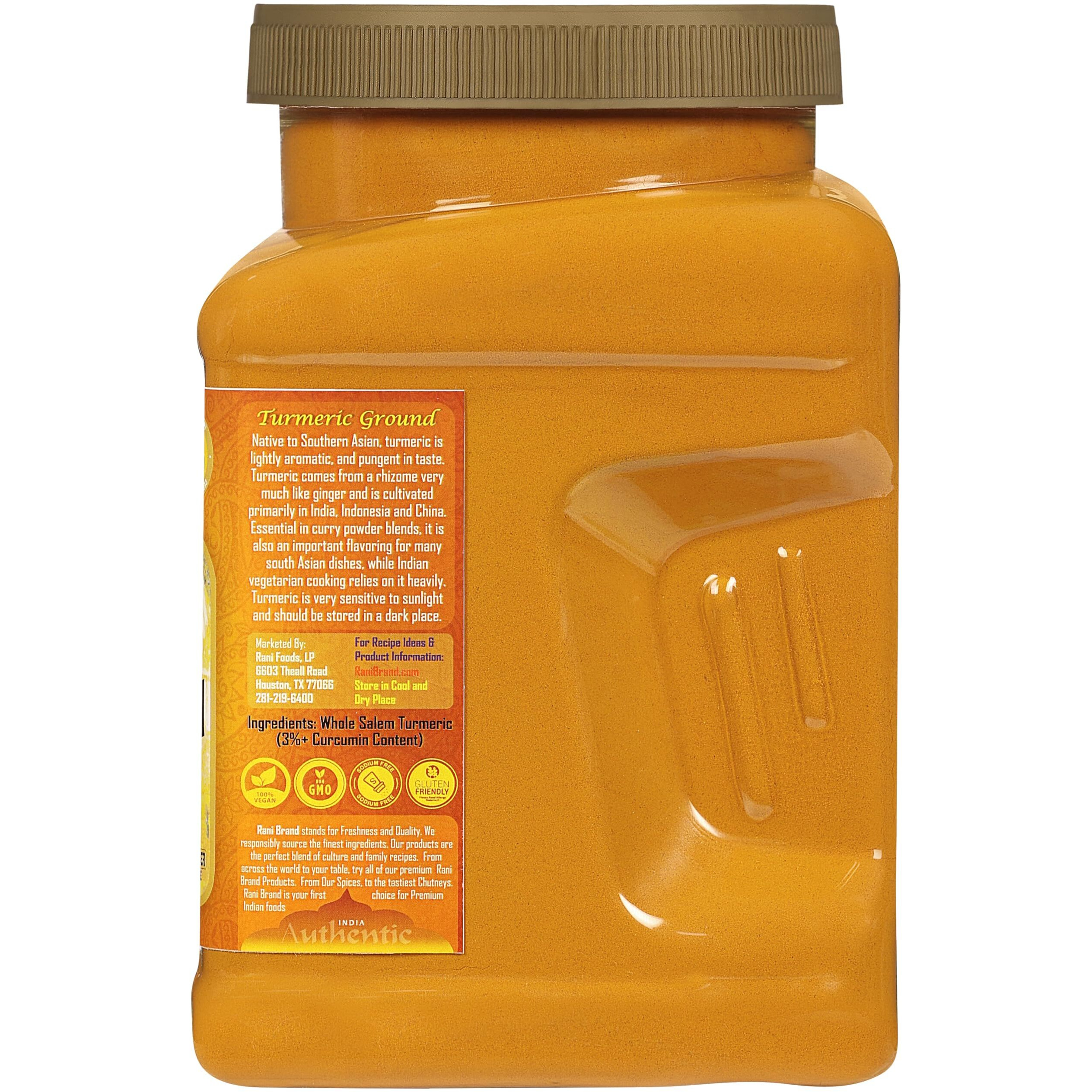 Rani Turmeric (Haldi) Root Powder Spice, (High Curcumin Content) 32oz (2lbs) 908g Bulk PET Jar, Pack of 12 ~ All Natural, 100% Pure, Salt Free, Vegan, Gluten Friendly, NON-GMO, Indian Origin (Size 32oz (2lbs) 908g)