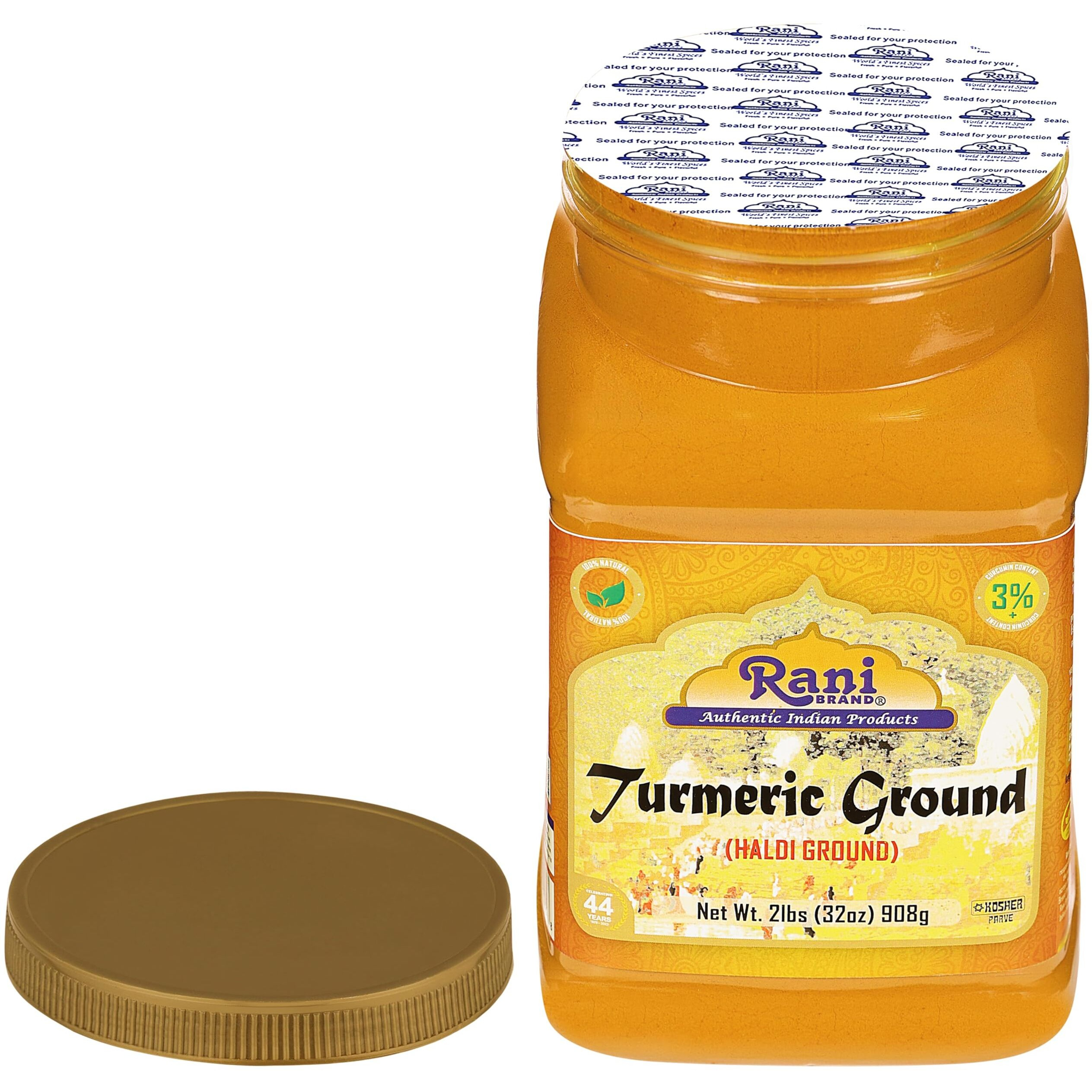 Rani Turmeric (Haldi) Root Powder Spice, (High Curcumin Content) 32oz (2lbs) 908g Bulk PET Jar, Pack of 12 ~ All Natural, 100% Pure, Salt Free, Vegan, Gluten Friendly, NON-GMO, Indian Origin (Size 32oz (2lbs) 908g)