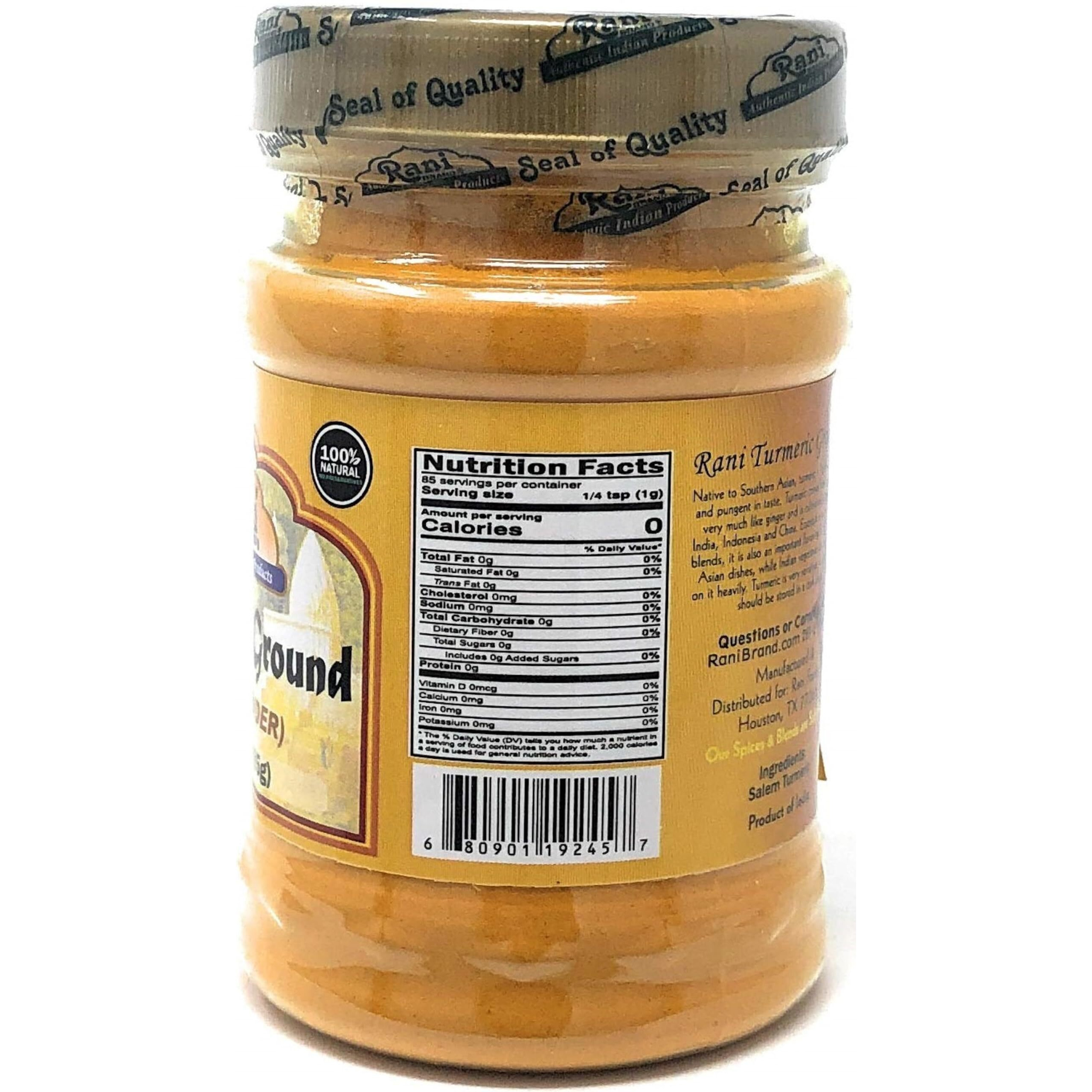 Rani Turmeric (Haldi) Root Powder Spice, (High Curcumin Content) 3oz (85g) PET Jar, Pack of 12 ~ All Natural, 100% Pure, Salt Free, Vegan, Gluten Friendly, NON-GMO, Indian Origin (Size 3oz (85g))
