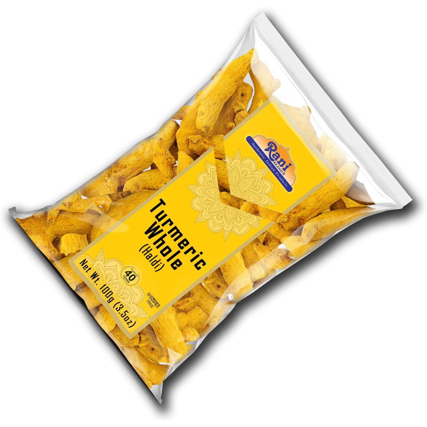 Rani Turmeric (Haldi) Root Whole Spice, Dried 3.5oz (100g) ~ All Natural, 100% Pure, Vegan, Gluten Friendly, NON-GMO, Kosher, Indian Origin (Size 3.5oz (100g))