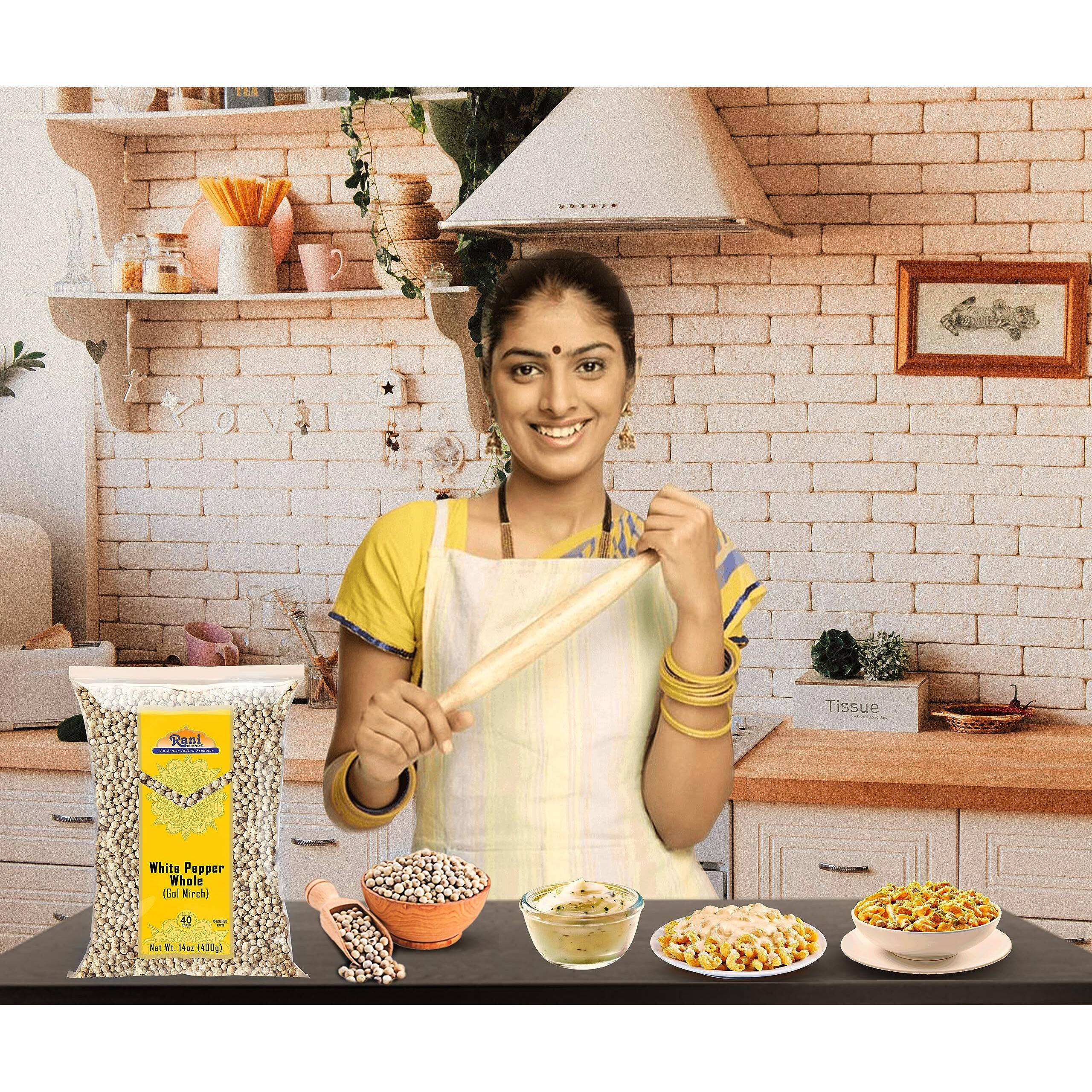 Rani White Pepper (Gol Mirch), Whole Spice 14oz (400g) ~ All Natural, Vegan, Gluten Friendly, NON-GMO, Kosher, Indian Origin (Size 14oz (400g))
