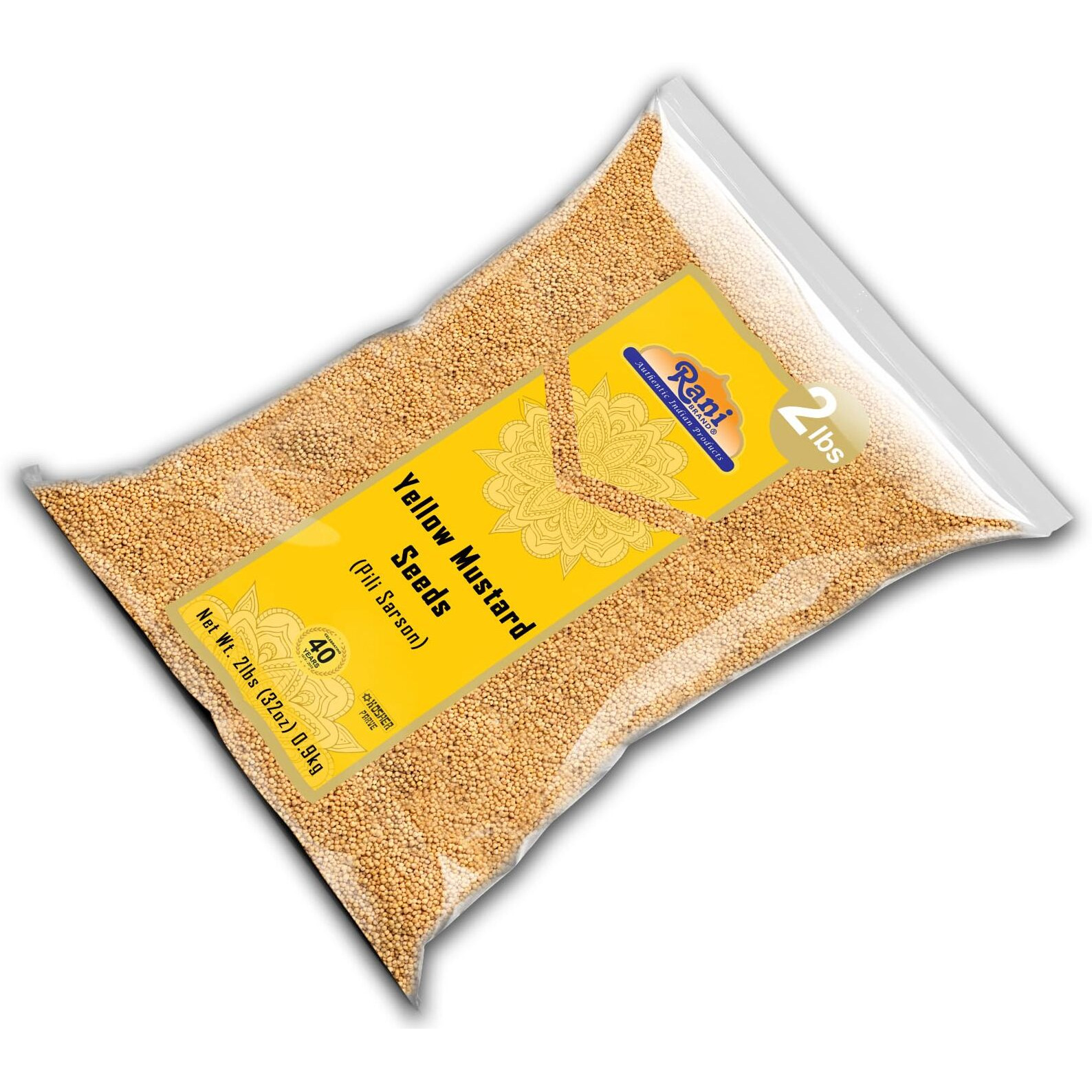 Rani Yellow Mustard Seeds Whole Spice 32oz (2lbs) 908g ~ All Natural, Vegan, Gluten Friendly, NON-GMO, Kosher, Indian Origin (Size 32oz (2lbs) 908g)