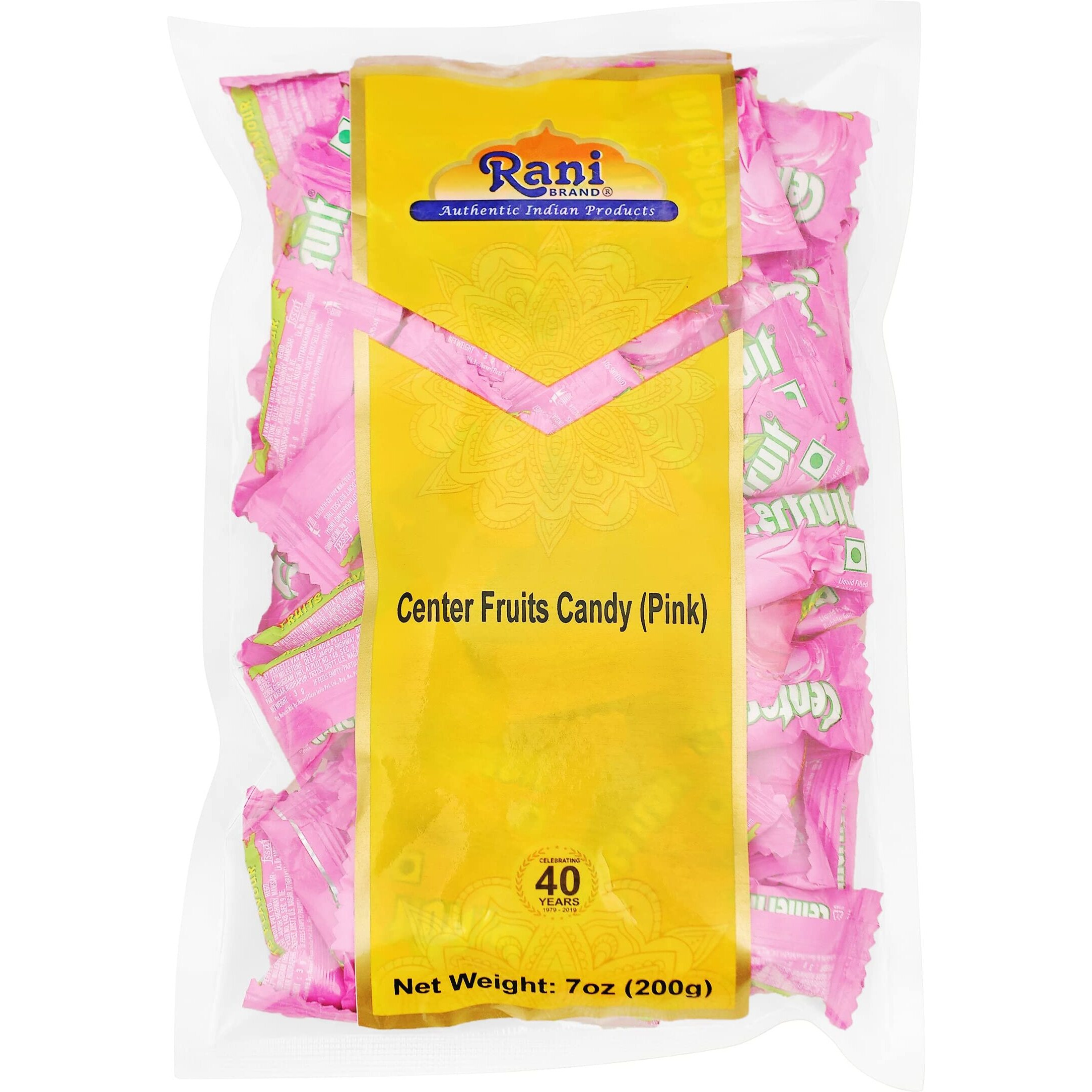 Rani Center Fruits Candy 7oz (200g) Individually Wrapped ~ Indian Tasty Treats, Vegan, Gluten Friendly, NON-GMO, Indian Origin