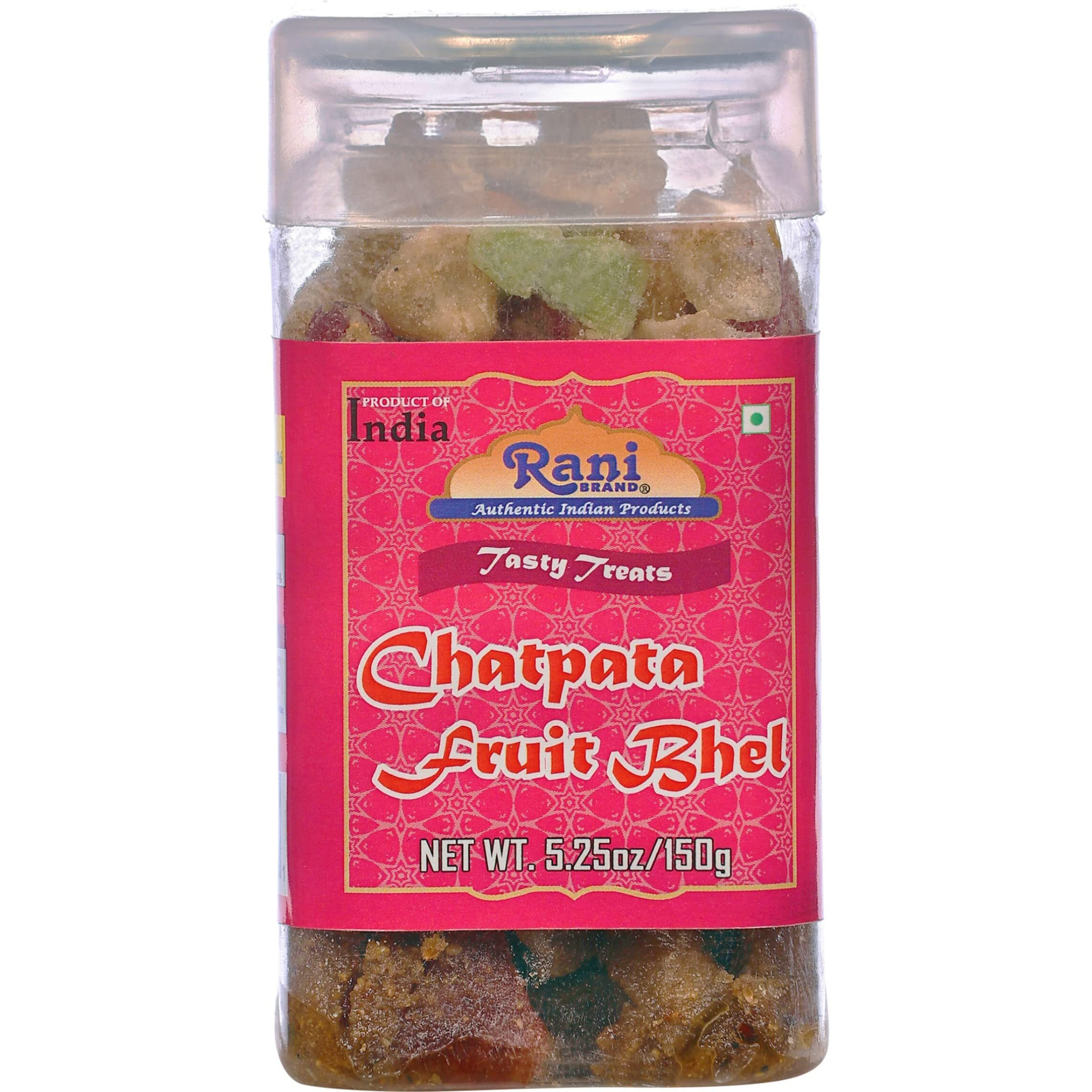 Rani Chatpata Fruit Bhel 5.25oz (150g) Vacuum Sealed, Easy Open Top, Resealable Container ~ Indian Tasty Treats, Vegan, Gluten Friendly, NON-GMO, Indian Origin