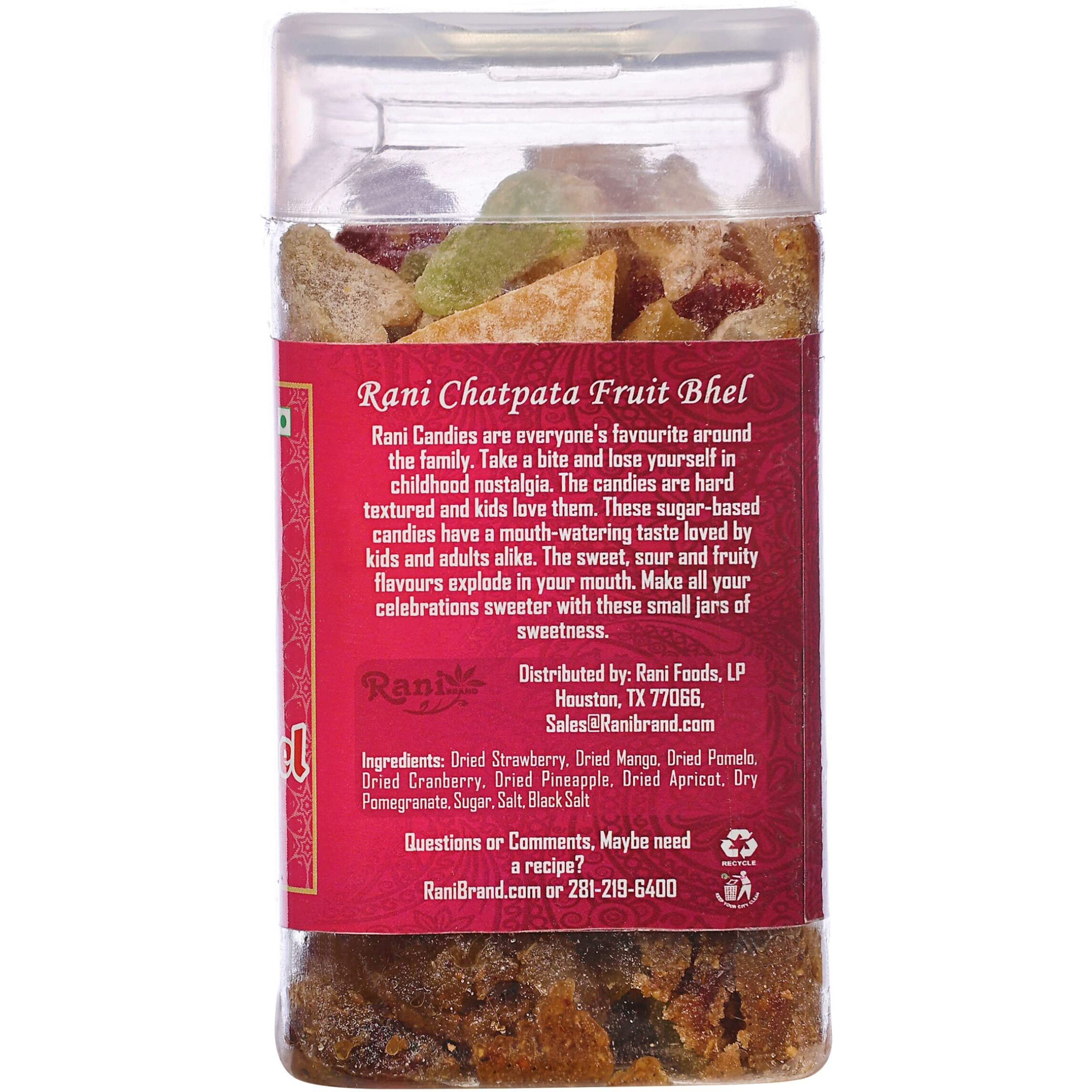 Rani Chatpata Fruit Bhel 5.25oz (150g) Vacuum Sealed, Easy Open Top, Resealable Container ~ Indian Tasty Treats, Vegan, Gluten Friendly, NON-GMO, Indian Origin