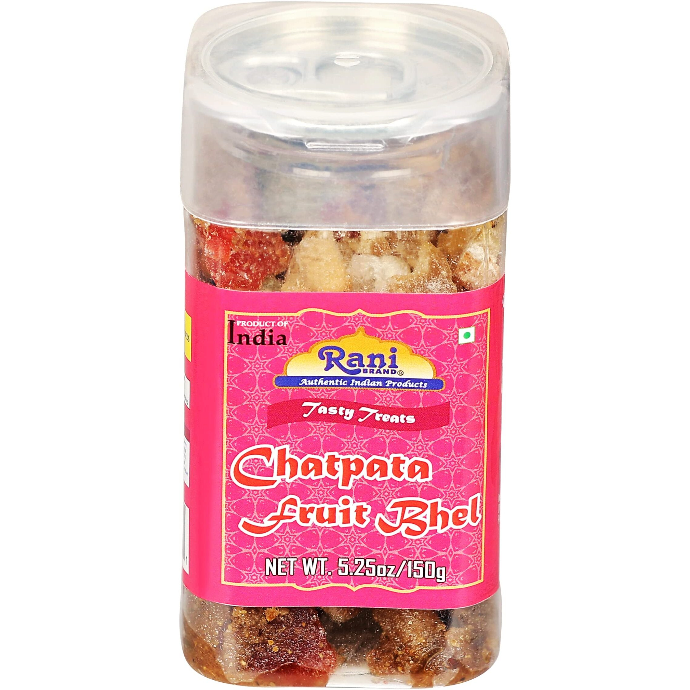 Rani Chatpata Fruit Bhel 5.25oz (150g) Vacuum Sealed, Easy Open Top, Resealable Container ~ Indian Tasty Treats, Vegan, Gluten Friendly, NON-GMO, Indian Origin