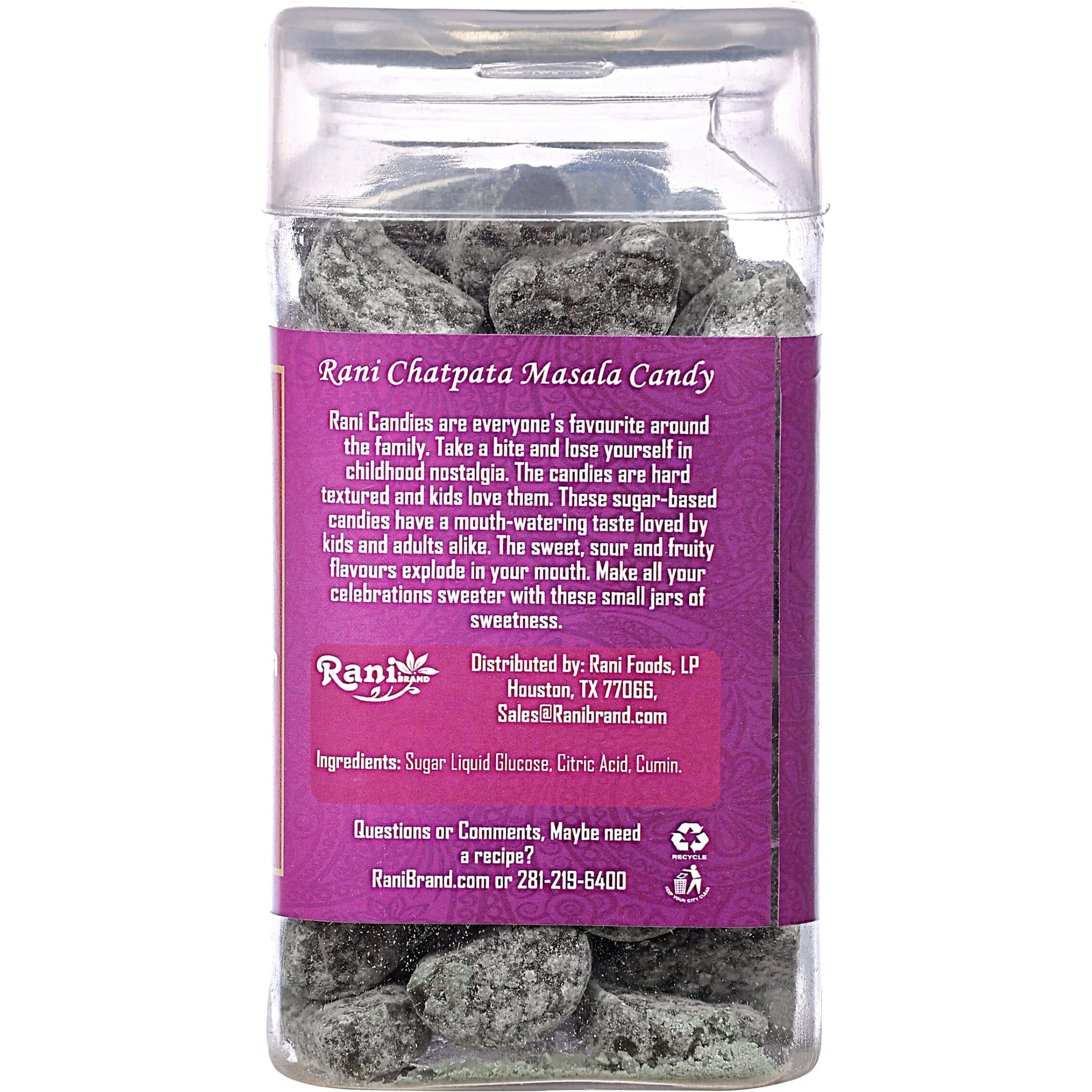 Rani Chatpata Masala Candy 5.25oz (150g) Vacuum Sealed, Easy Open Top, Resealable Container ~ Indian Tasty Treats, Vegan, Gluten Friendly, NON-GMO, Indian Origin