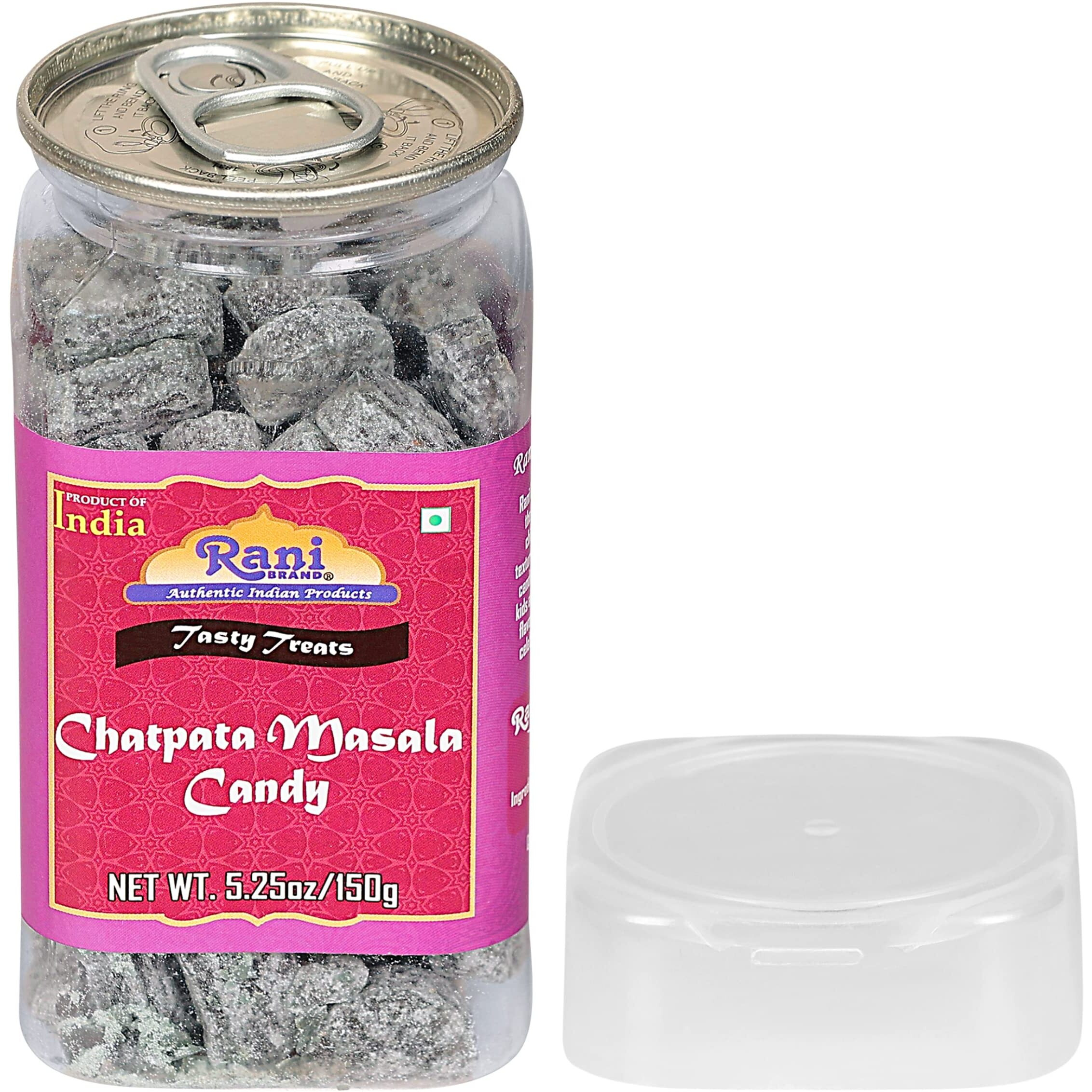 Rani Chatpata Masala Candy 5.25oz (150g) Vacuum Sealed, Easy Open Top, Resealable Container ~ Indian Tasty Treats, Vegan, Gluten Friendly, NON-GMO, Indian Origin