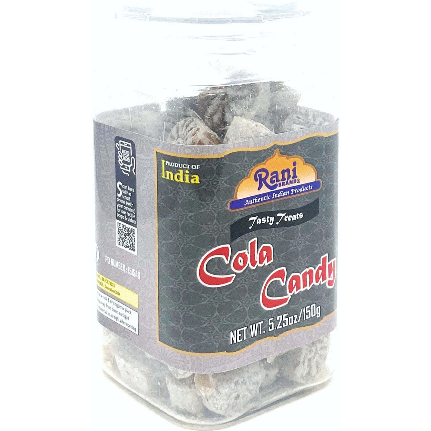 Rani Cola Candy 5.25oz (150g) Vacuum Sealed, Easy Open Top, Resealable Container ~ Indian Tasty Treats, Vegan, Gluten Friendly, NON-GMO, Indian Origin