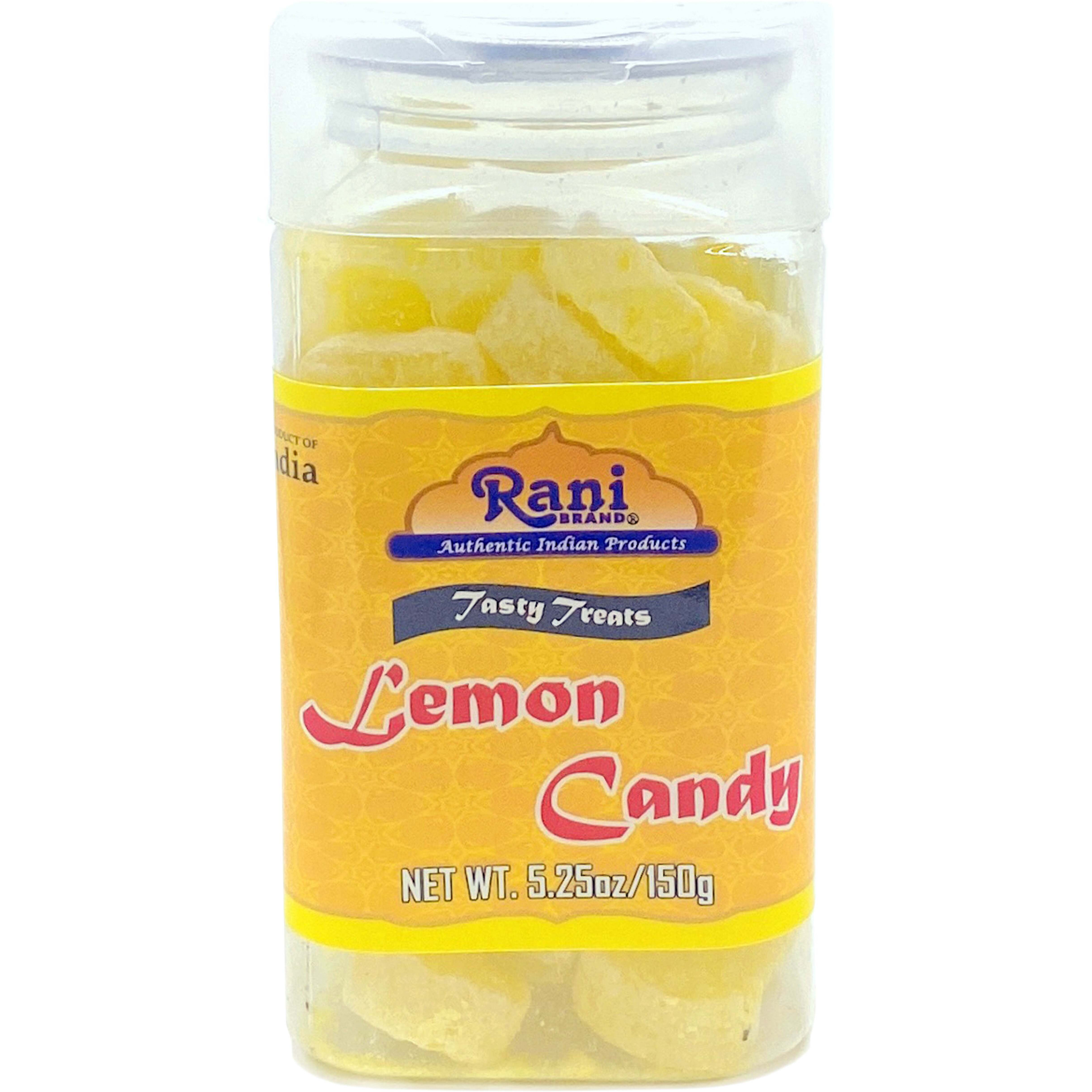 Rani Lemon Candy 5.25oz (150g) Vacuum Sealed, Easy Open Top, Resealable Container ~ Indian Tasty Treats, Vegan, Gluten Friendly, NON-GMO, Indian Origin