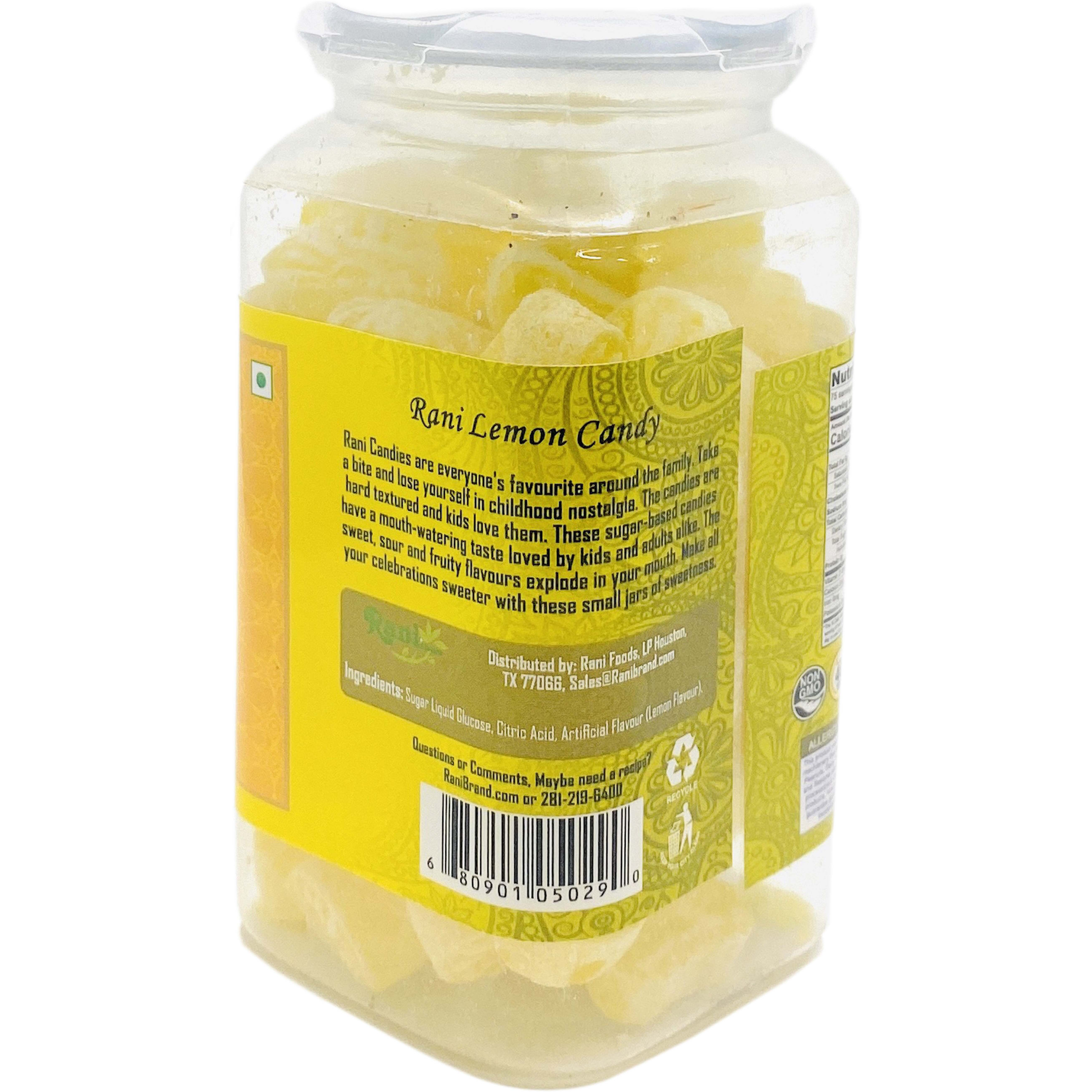Rani Lemon Candy 5.25oz (150g) Vacuum Sealed, Easy Open Top, Resealable Container ~ Indian Tasty Treats, Vegan, Gluten Friendly, NON-GMO, Indian Origin