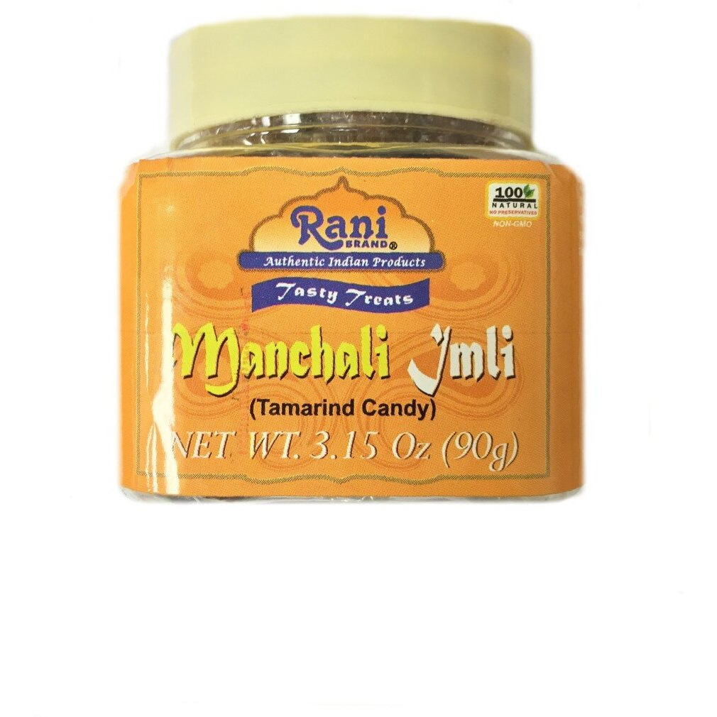 Rani Manchali Imli (Tamarind and Mango Candy) 3.15oz (90g) Individually Wrapped, PET Jar ~ All Natural, Vegan, Gluten Friendly, NON-GMO, Indian Origin & Taste