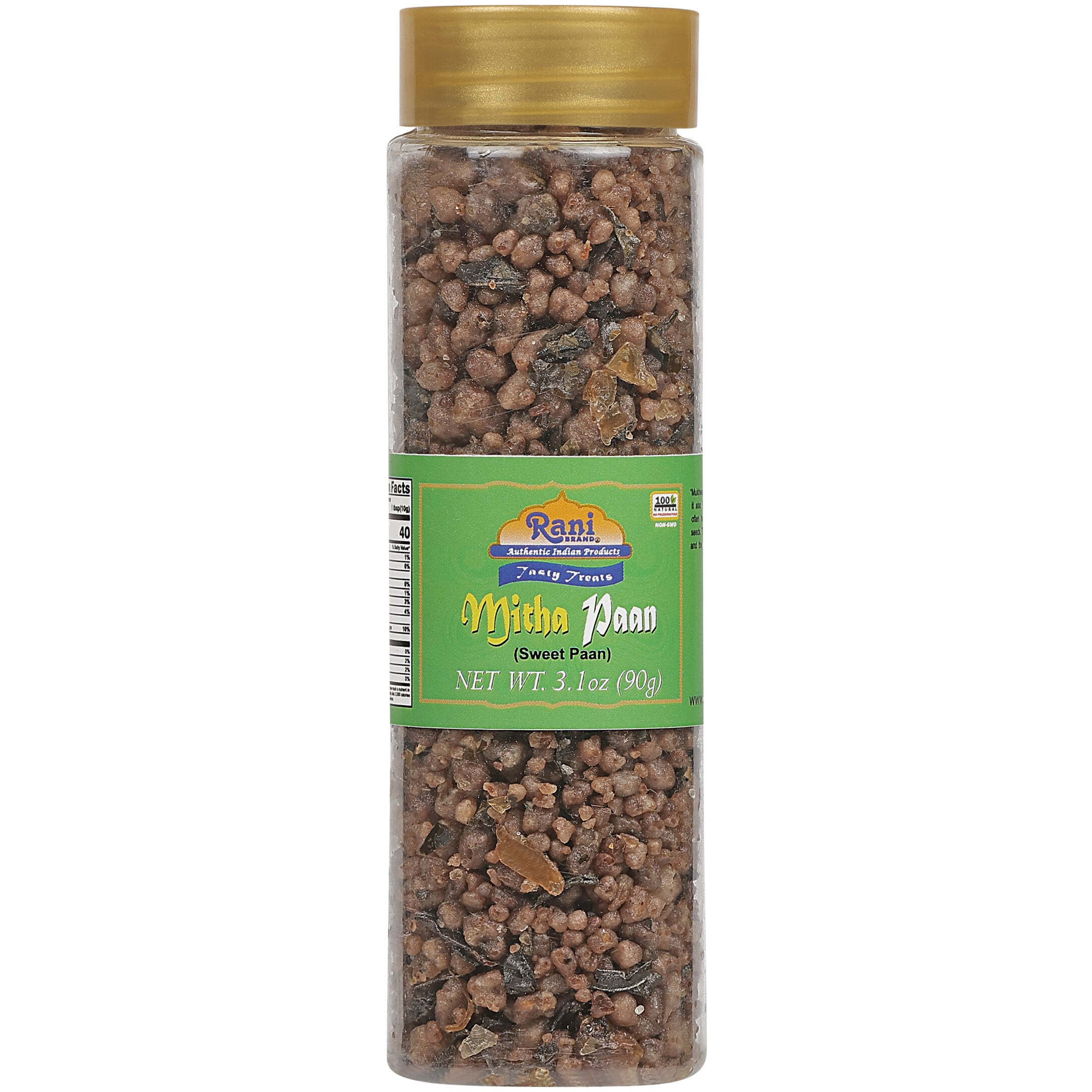 Rani Mitha Paan (Sweet Paan) 3.1oz (90g) PET Jar ~ Indian After Meal Digestive Treat, Vegan, Gluten Friendly, NON-GMO, Indian Origin