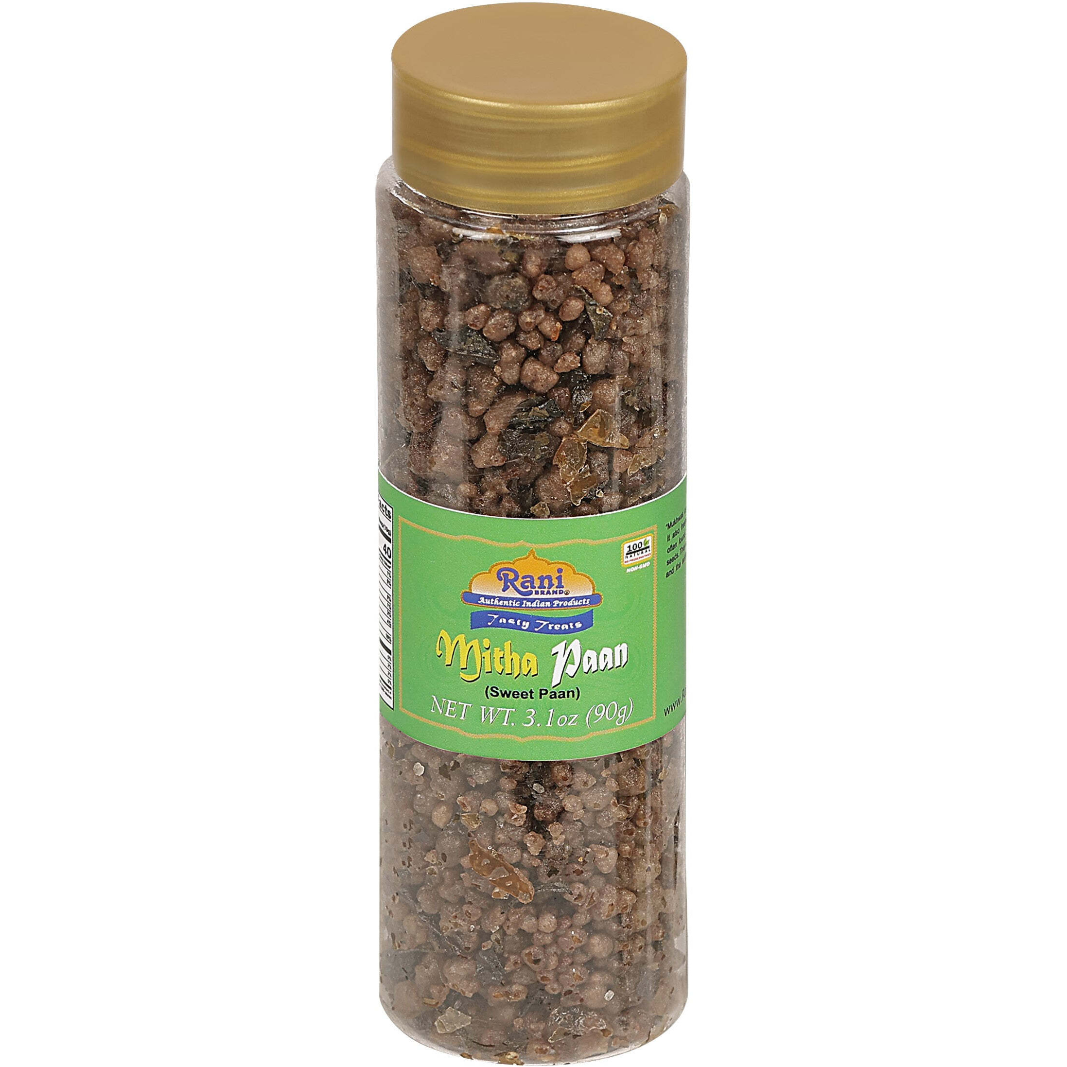 Rani Mitha Paan (Sweet Paan) 3.1oz (90g) PET Jar ~ Indian After Meal Digestive Treat, Vegan, Gluten Friendly, NON-GMO, Indian Origin