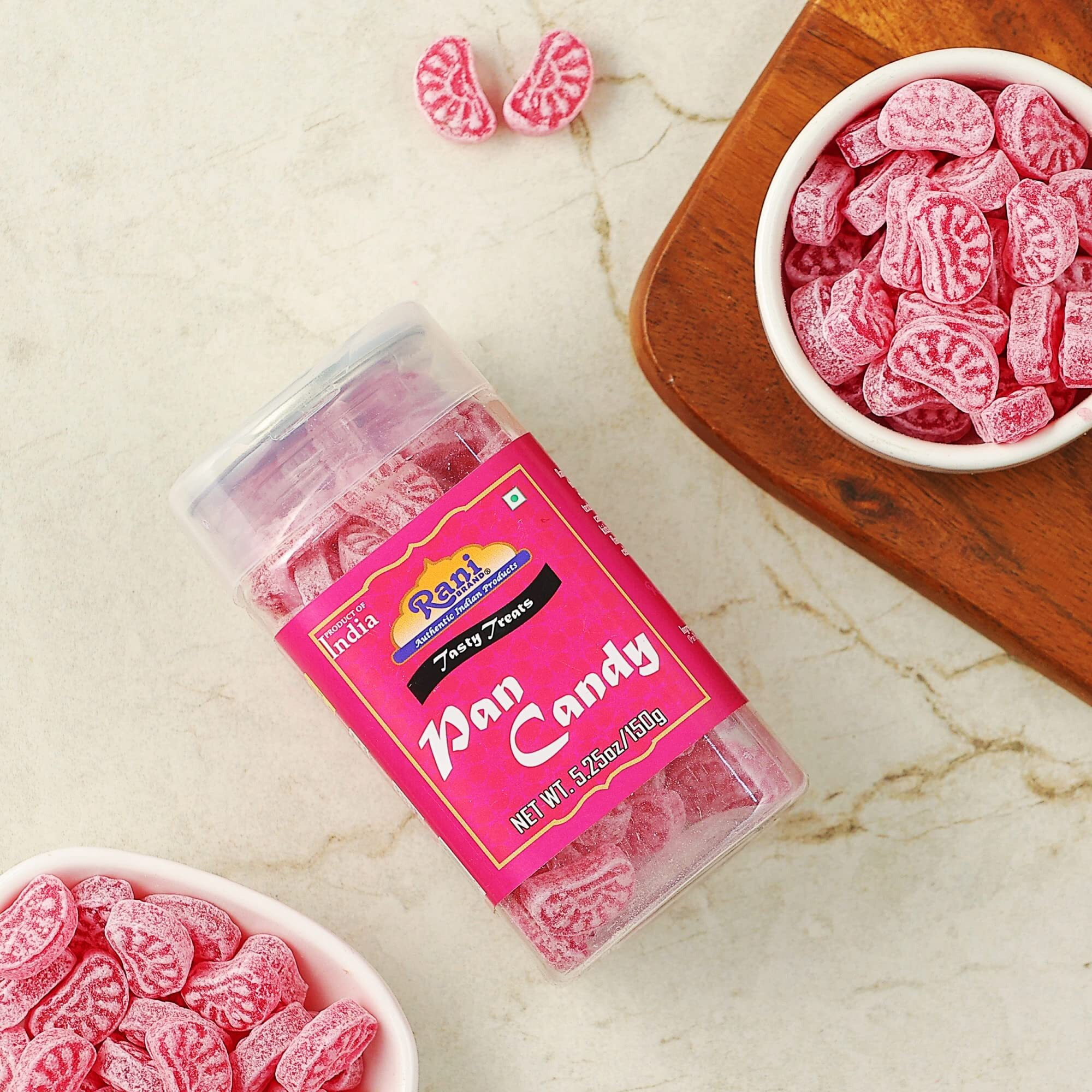 Rani Pan Candy 5.25oz (150g) Vacuum Sealed, Easy Open Top, Resealable Container ~ Indian Tasty Treats, Vegan, Gluten Friendly, NON-GMO, Indian Origin