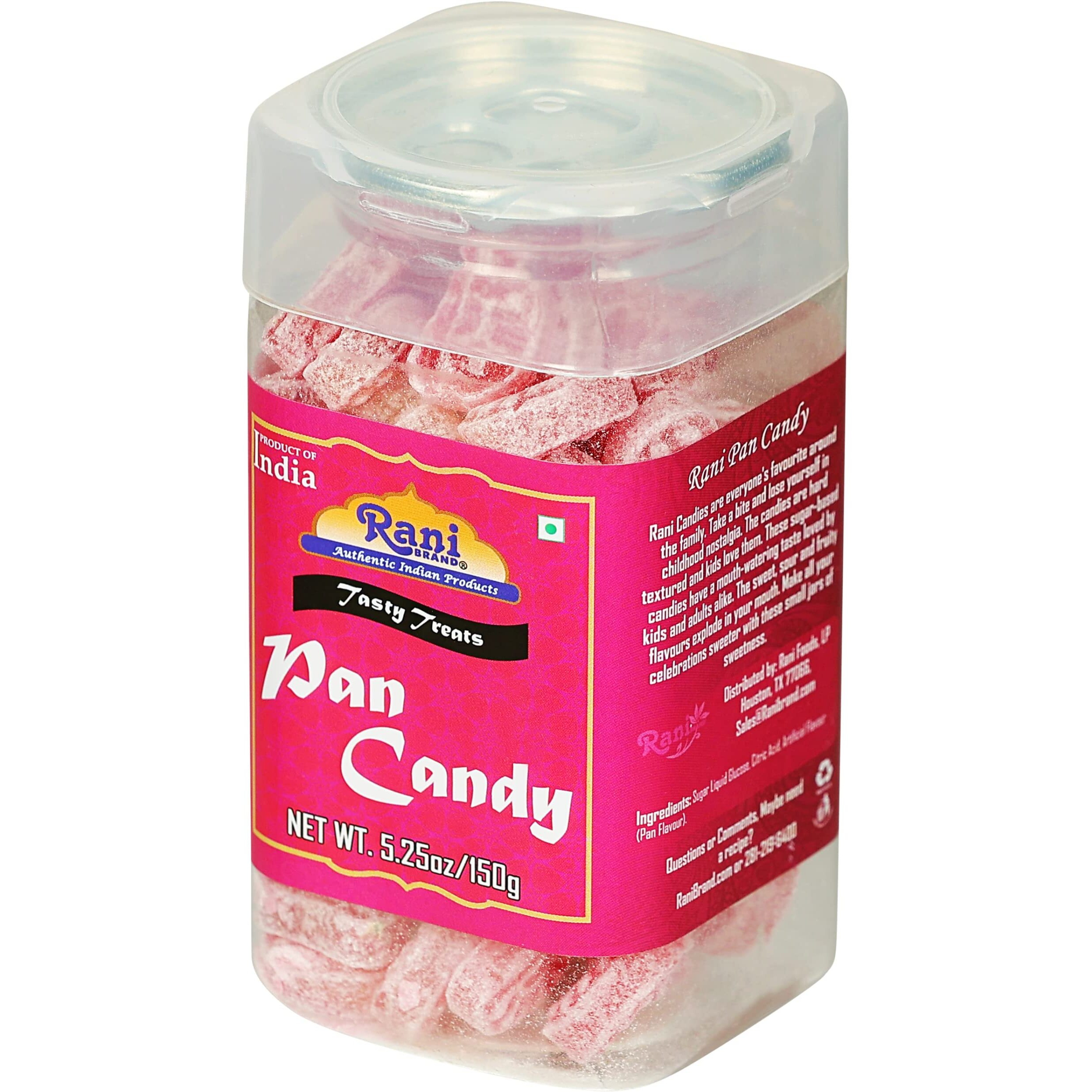 Rani Pan Candy 5.25oz (150g) Vacuum Sealed, Easy Open Top, Resealable Container ~ Indian Tasty Treats, Vegan, Gluten Friendly, NON-GMO, Indian Origin