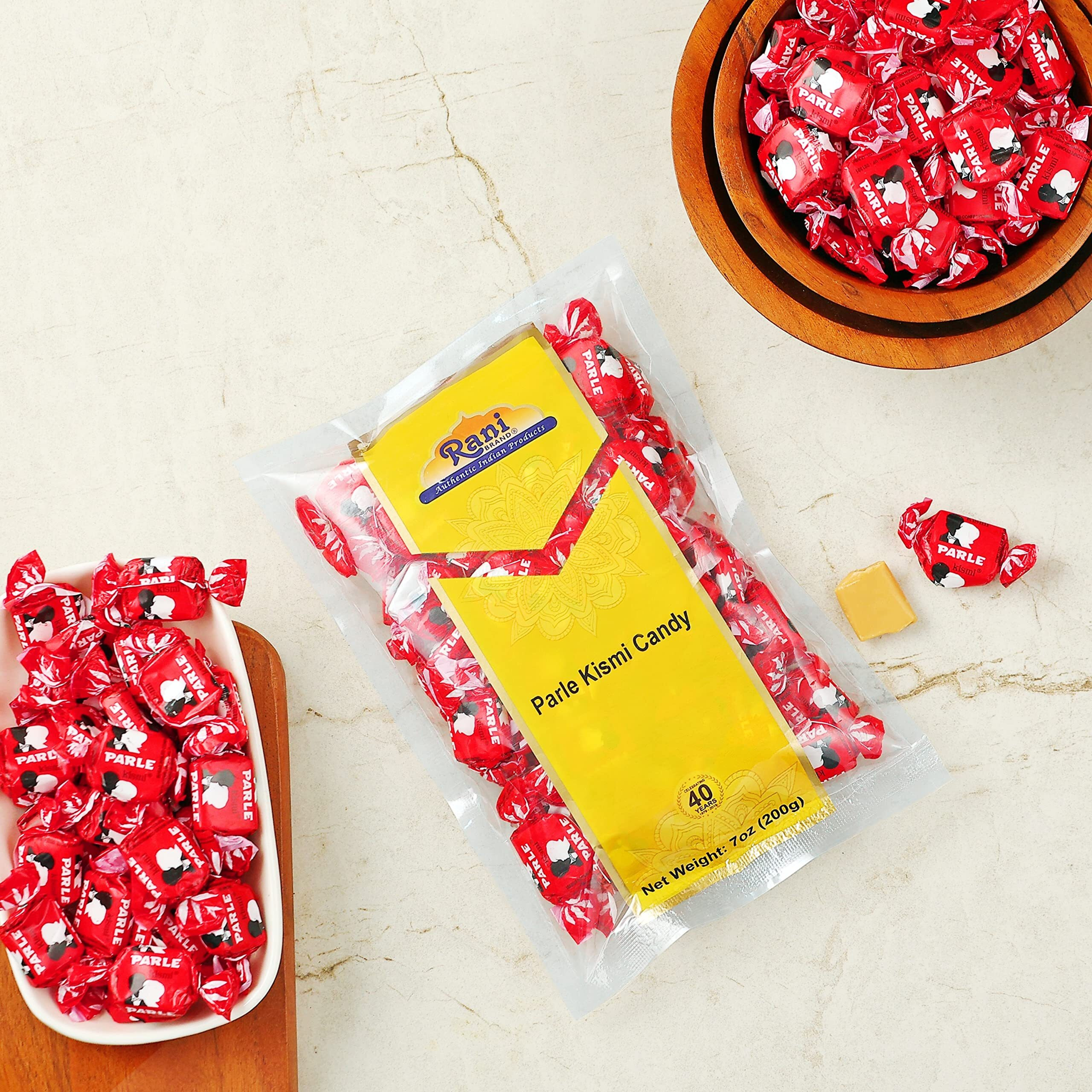 Rani Parle Kismi Candy 7oz (200g) Individually Wrapped ~ Indian Tasty Treats, Vegan, Gluten Friendly, NON-GMO, Indian Origin
