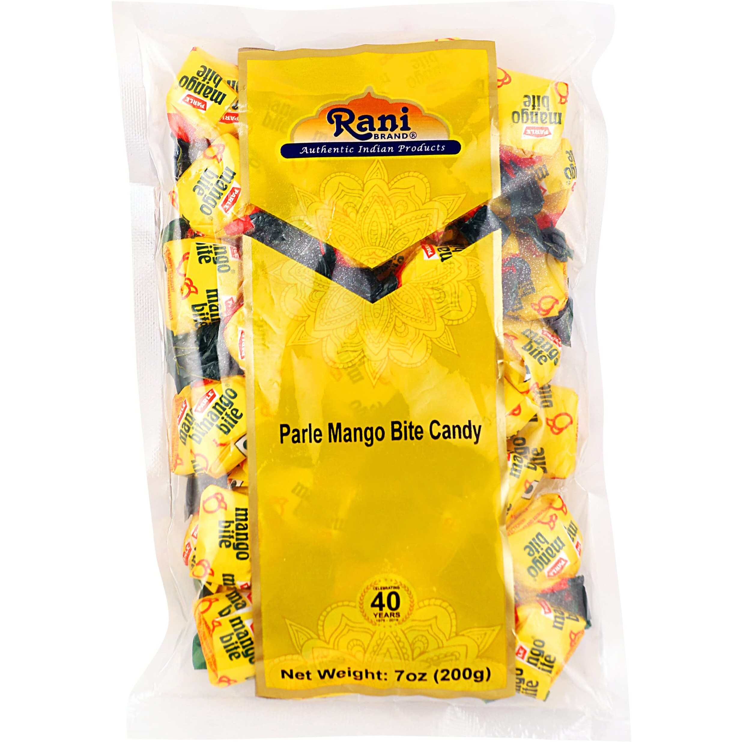 Rani Parle Mango Bite Candy 7oz (200g) Individually Wrapped ~ Indian Tasty Treats, Vegan, Gluten Friendly, NON-GMO, Indian Origin