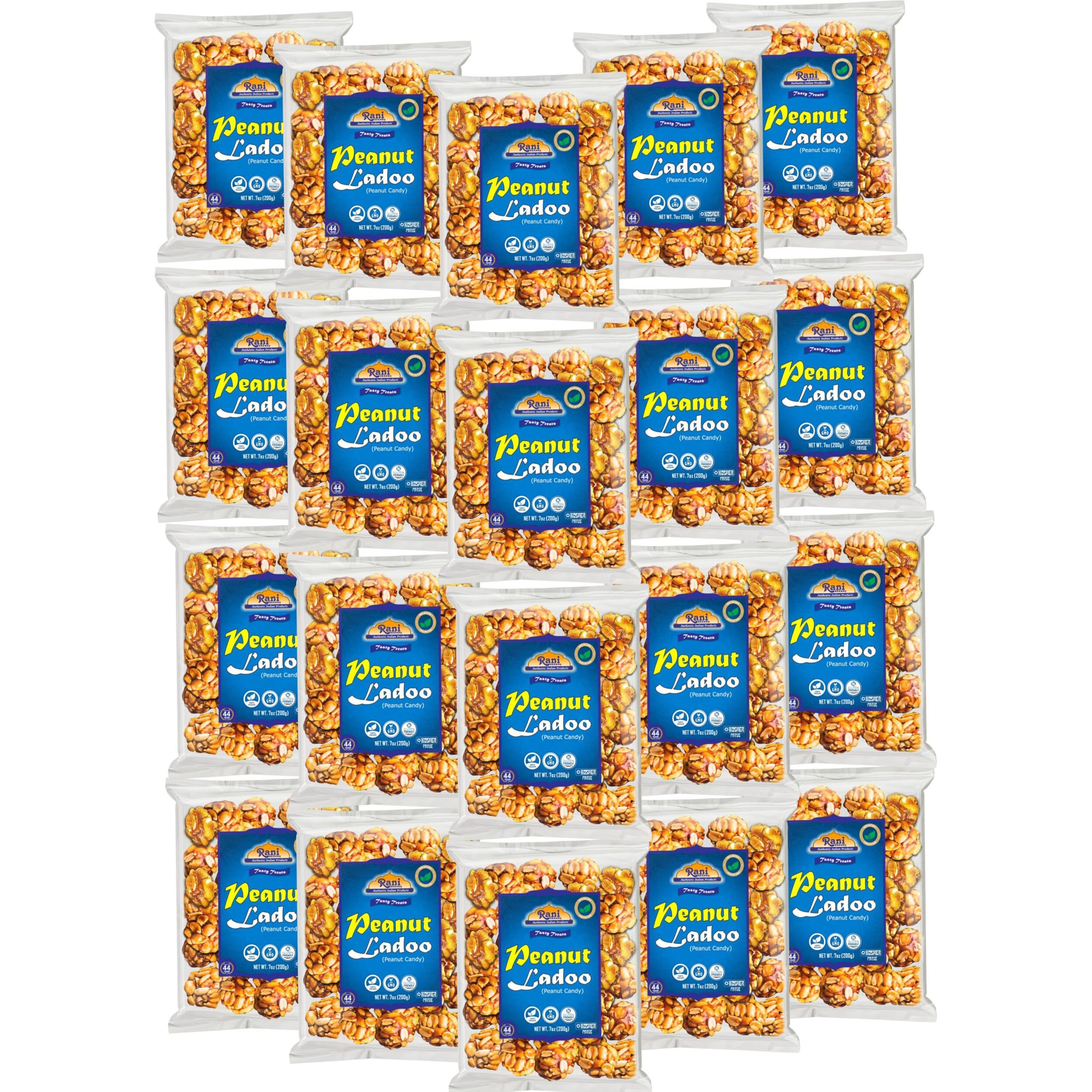 Rani Peanut Ladoo (Round Peanut Brittle Candy) 7oz (200g) x Pack of 20 ~ All Natural, Vegan, No colors, Gluten Friendly, Indian Origin