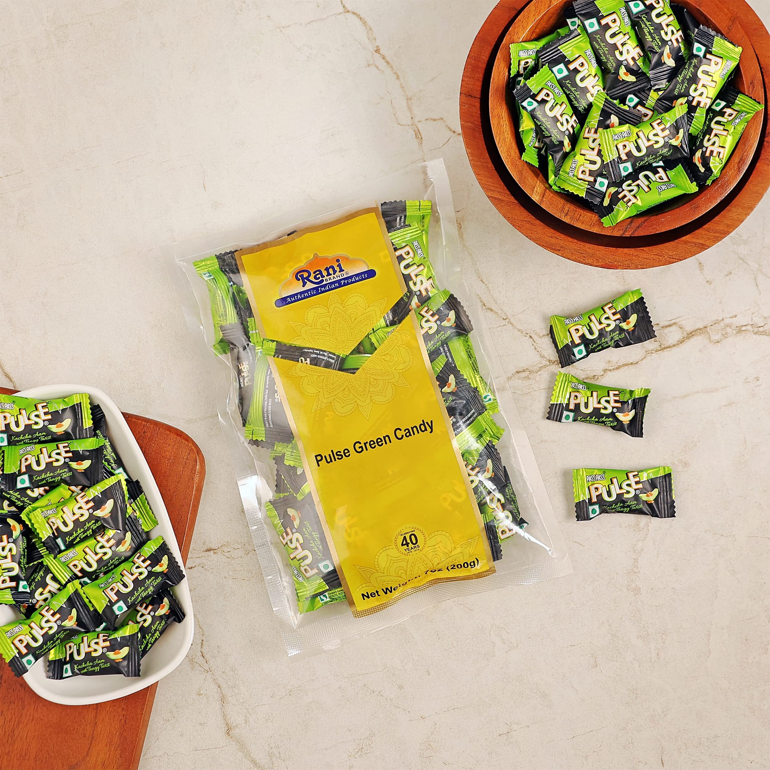 Rani Pulse Green Candy 7oz (200g) Individually Wrapped ~ Indian Tasty Treats, Vegan, Gluten Friendly, NON-GMO, Indian Origin