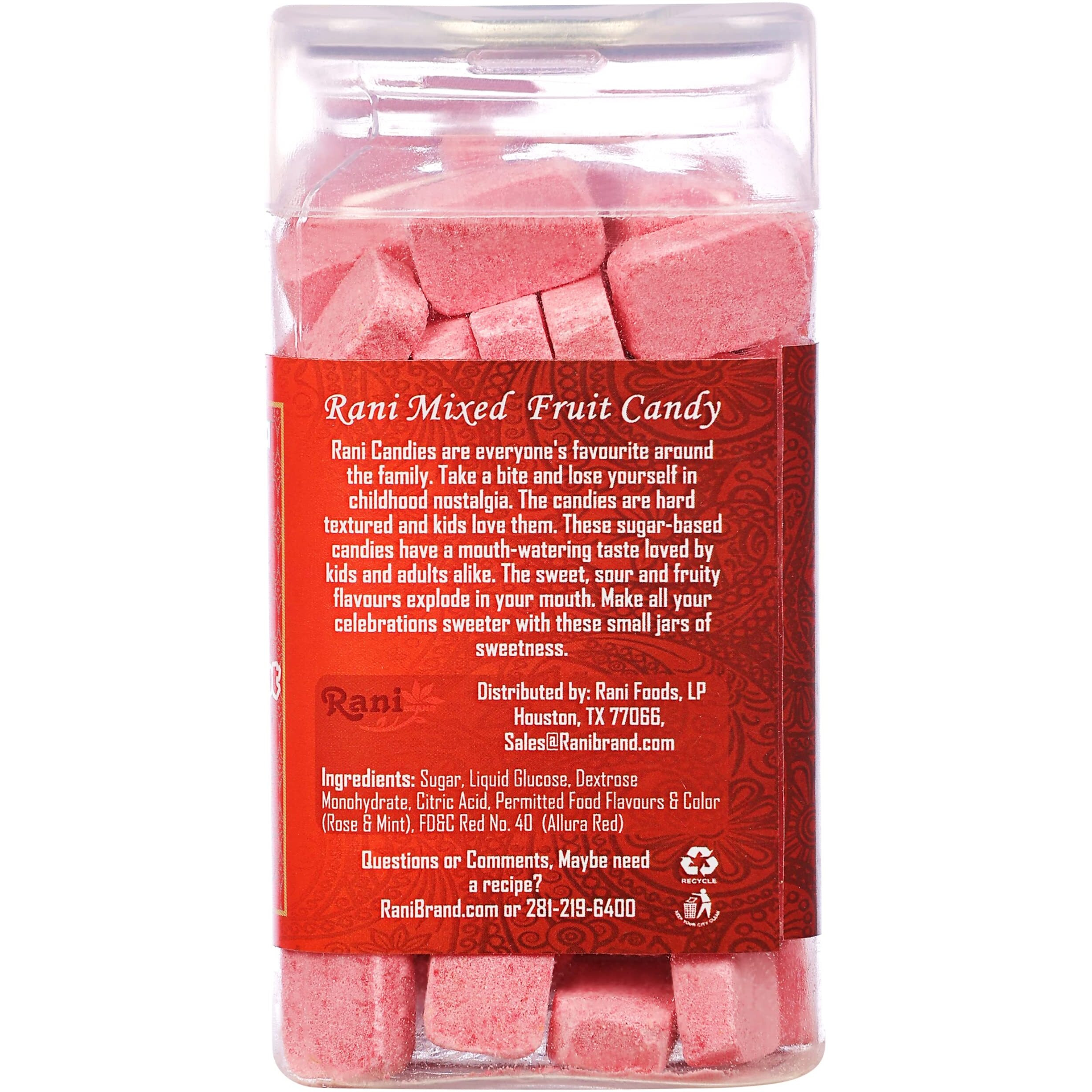 Rani Rose Peppermint Candy 5.25oz (150g) Vacuum Sealed, Easy Open Top, Resealable Container ~ Indian Tasty Treats, Vegan, Gluten Friendly, NON-GMO, Indian Origin