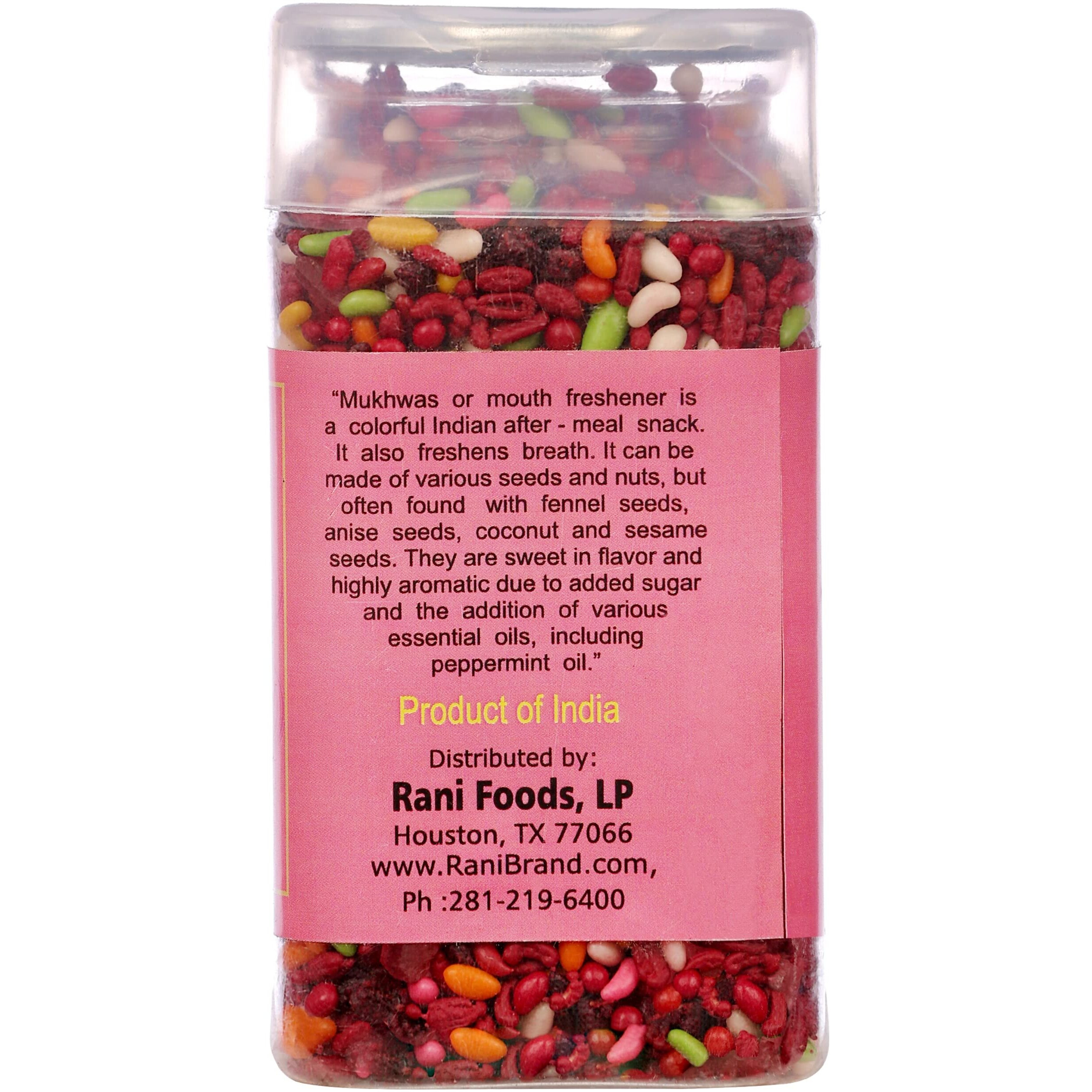 Rani Shahi Rose Saunf 6.47oz (185g) Vacuum Sealed, Easy Open Top, Resealable Container ~ Indian Tasty Treats, Vegan, Gluten Friendly, NON-GMO, Indian Origin