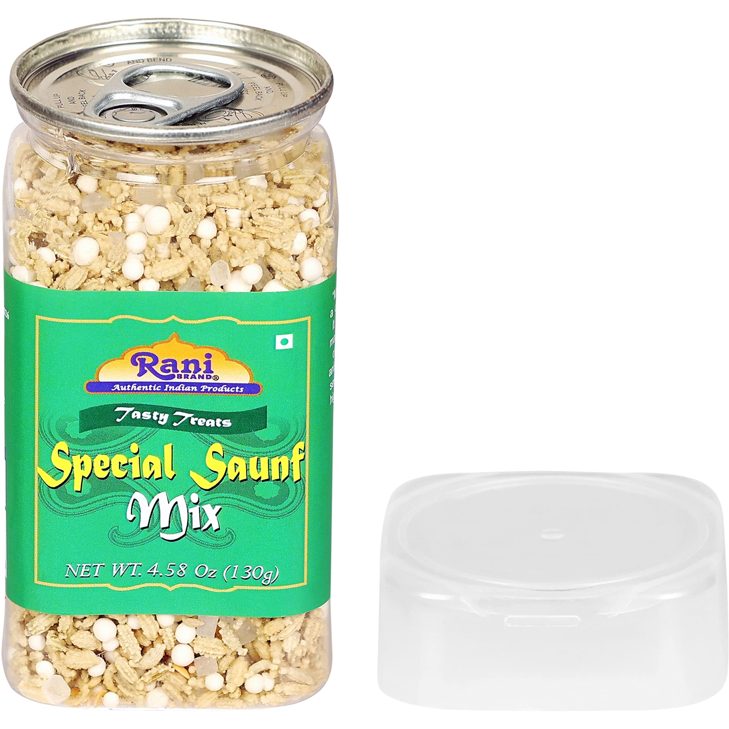 Rani Special Saunf Mix 4.58oz (130g) Vacuum Sealed, Easy Open Top, Resealable Container ~ Indian Tasty Treats, Vegan, Gluten Friendly, NON-GMO, Indian Origin (Size 4.58oz (130g))