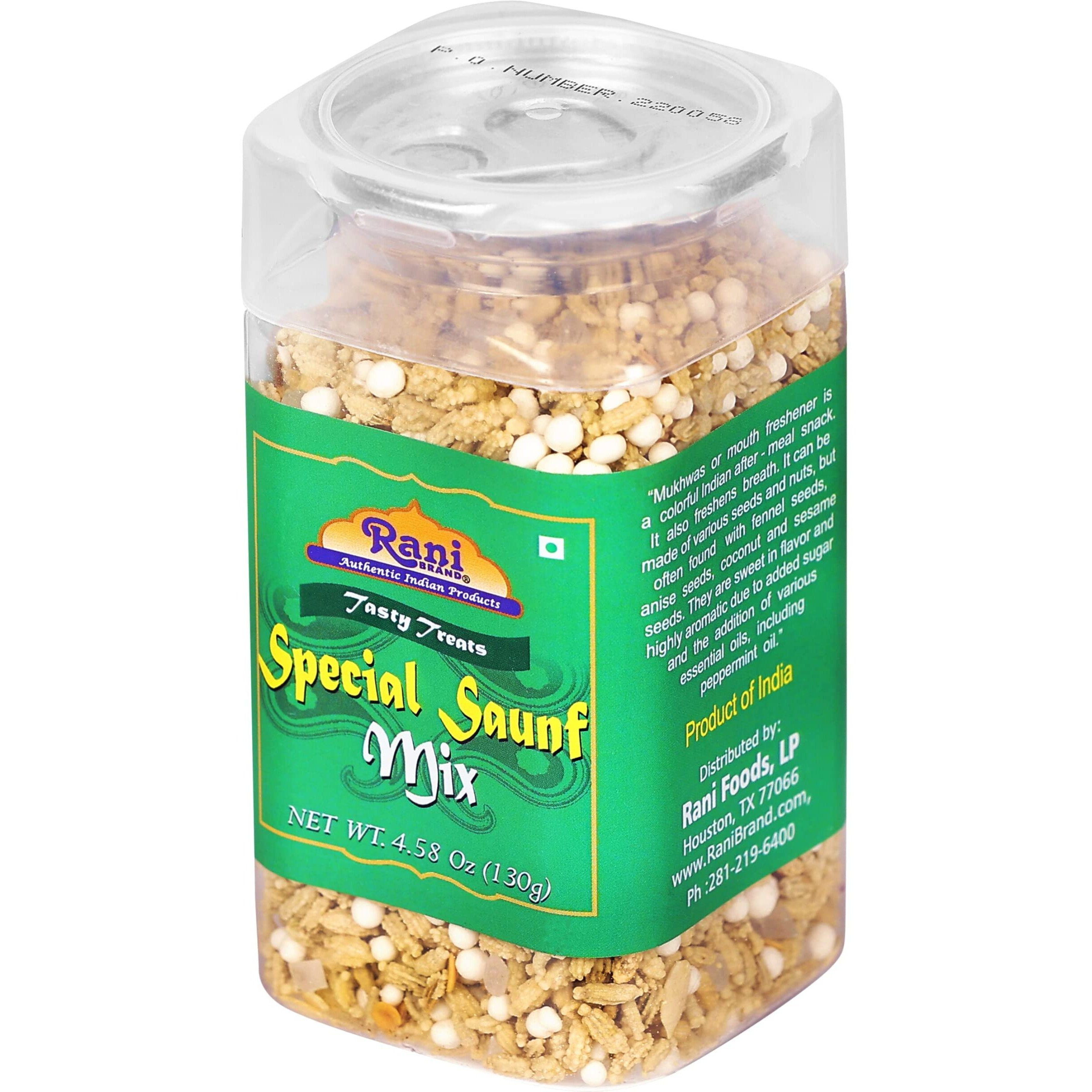 Rani Special Saunf Mix 4.58oz (130g) Vacuum Sealed, Easy Open Top, Resealable Container ~ Indian Tasty Treats, Vegan, Gluten Friendly, NON-GMO, Indian Origin (Size 4.58oz (130g))