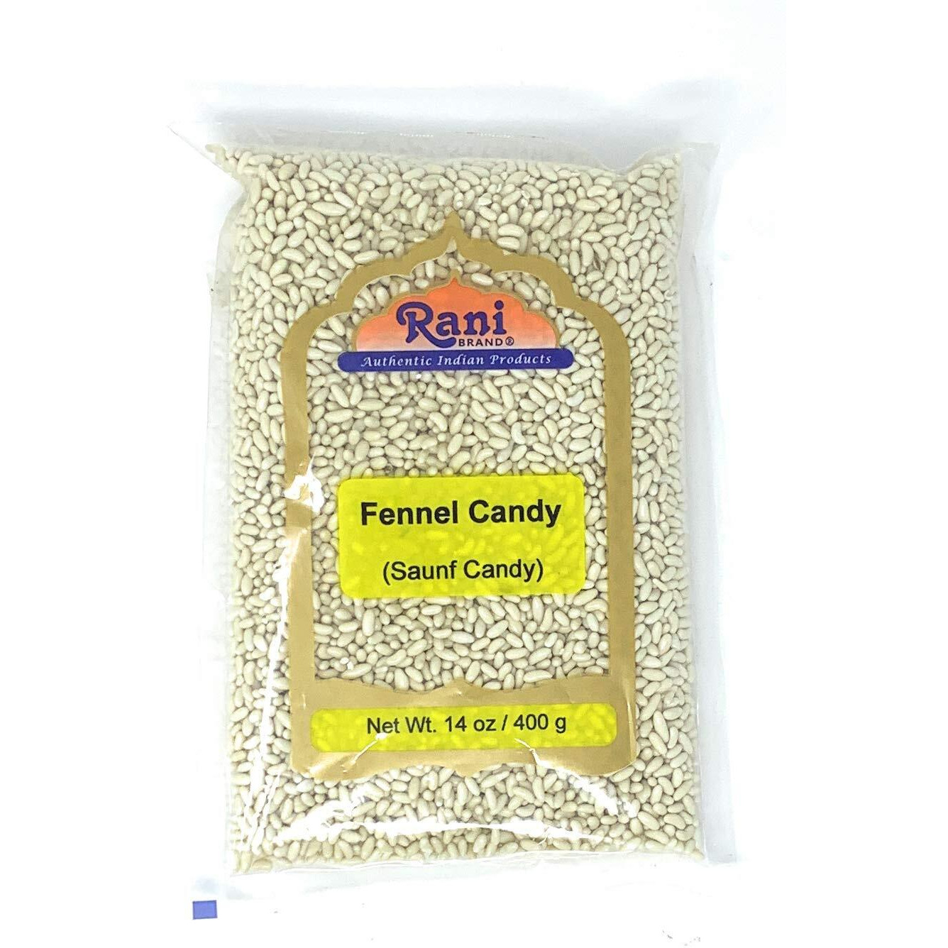 Rani Sugar Coated Fennel Candy 14oz (400g) No Color ~ Indian After Meal Digestive Treat, Vegan, Gluten Friendly, NON-GMO, Indian Origin (Size 14oz (400g))