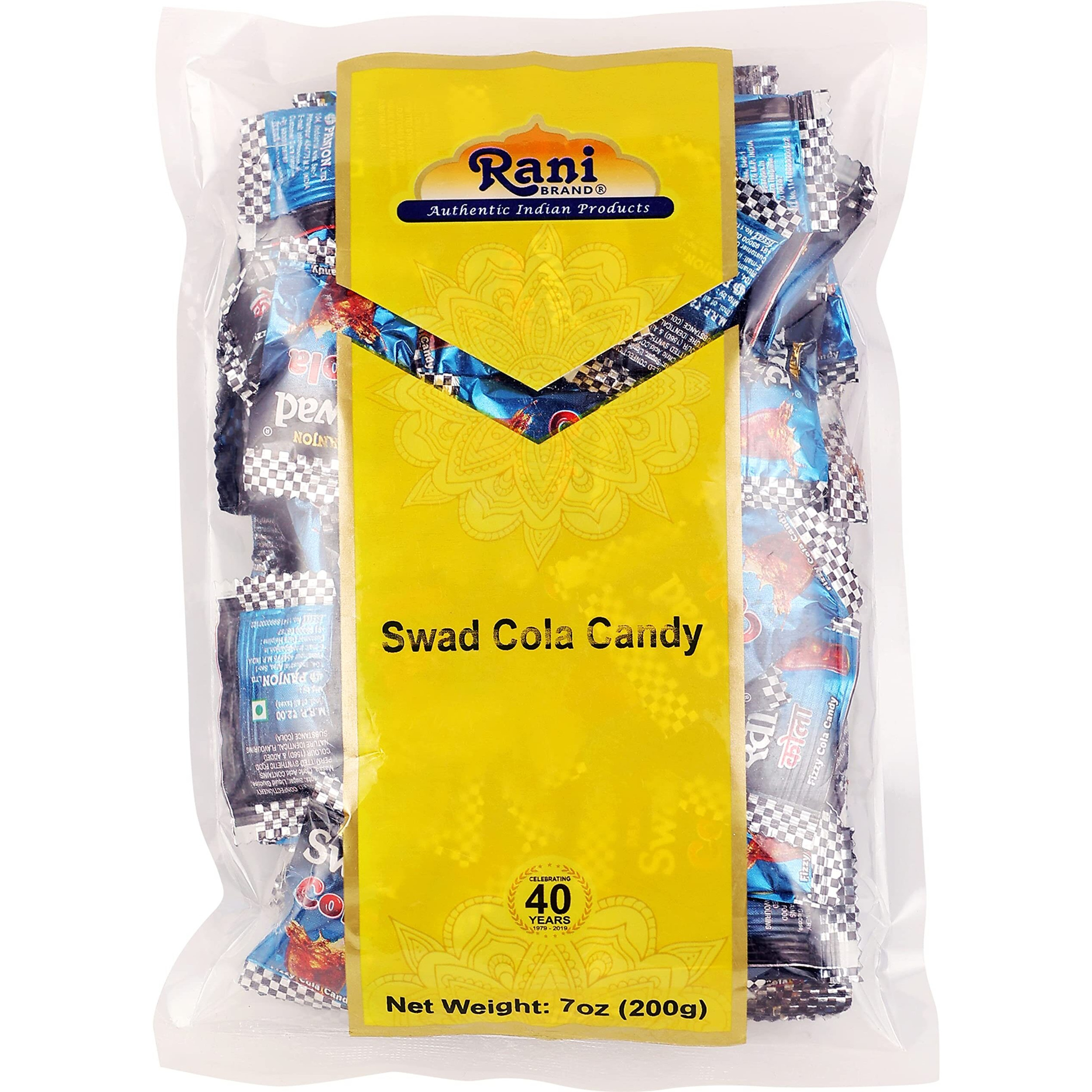 Rani Swad Cola Candy 7oz (200g) Individually Wrapped ~ Indian Tasty Treats, Vegan, Gluten Friendly, NON-GMO, Indian Origin (Size 7oz (200g))