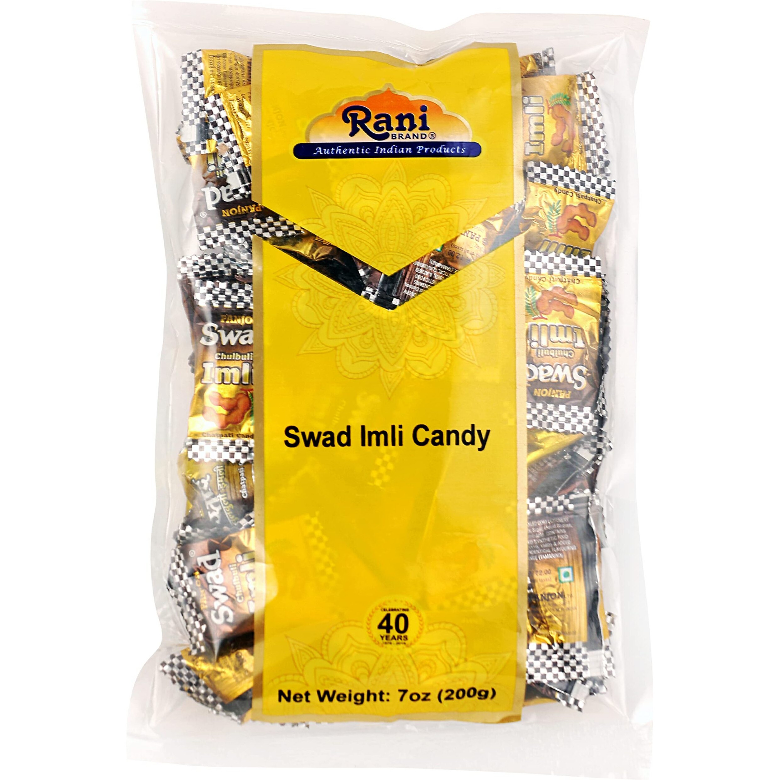 Rani Swad Imli Candy 7oz (200g) Individually Wrapped ~ Indian Tasty Treats, Vegan, Gluten Friendly, NON-GMO, Indian Origin (Size 7oz (200g))