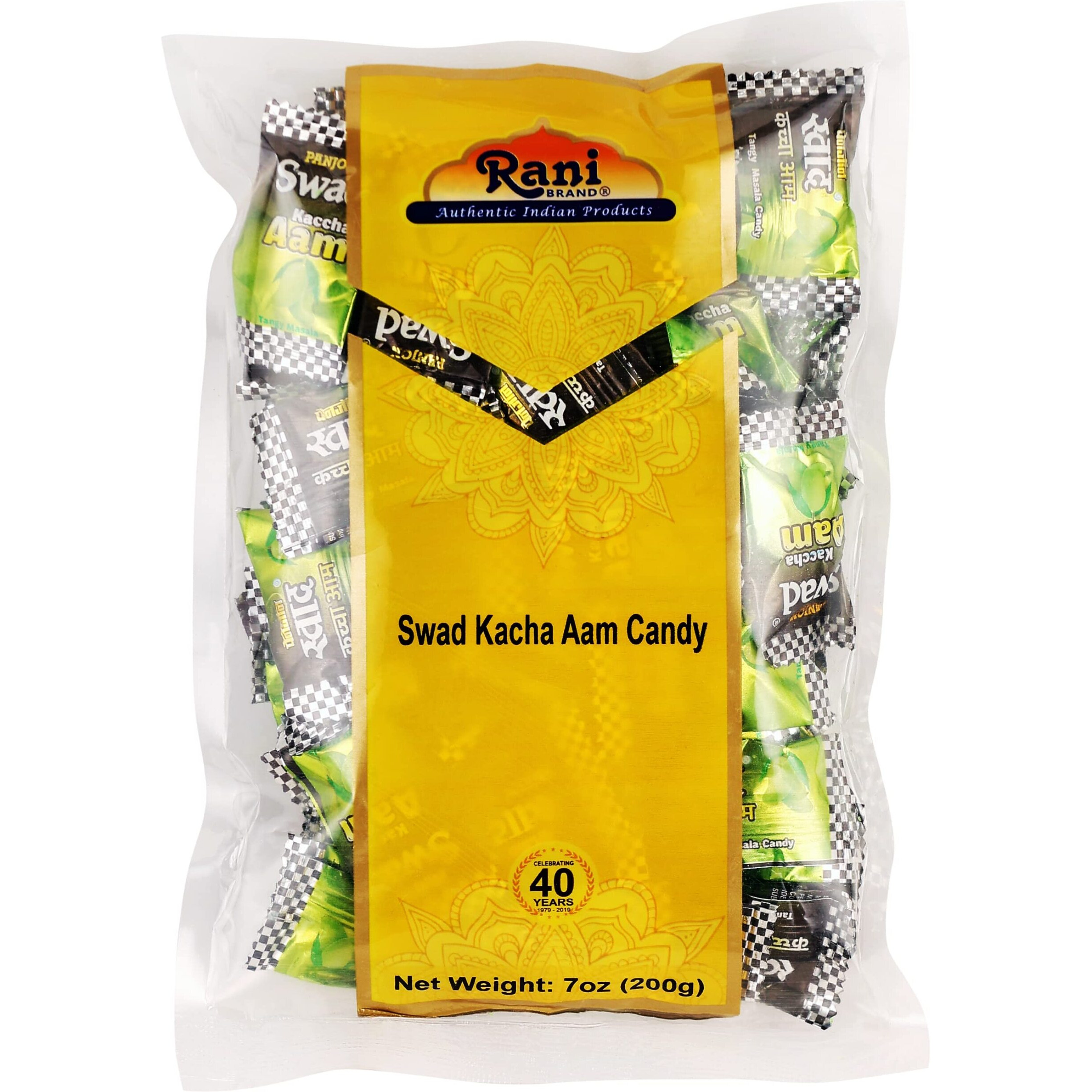 Rani Swad Kacha Aam Candy 7oz (200g) Individually Wrapped ~ Indian Tasty Treats, Vegan, Gluten Friendly, NON-GMO, Indian Origin (Size 7oz (200g))