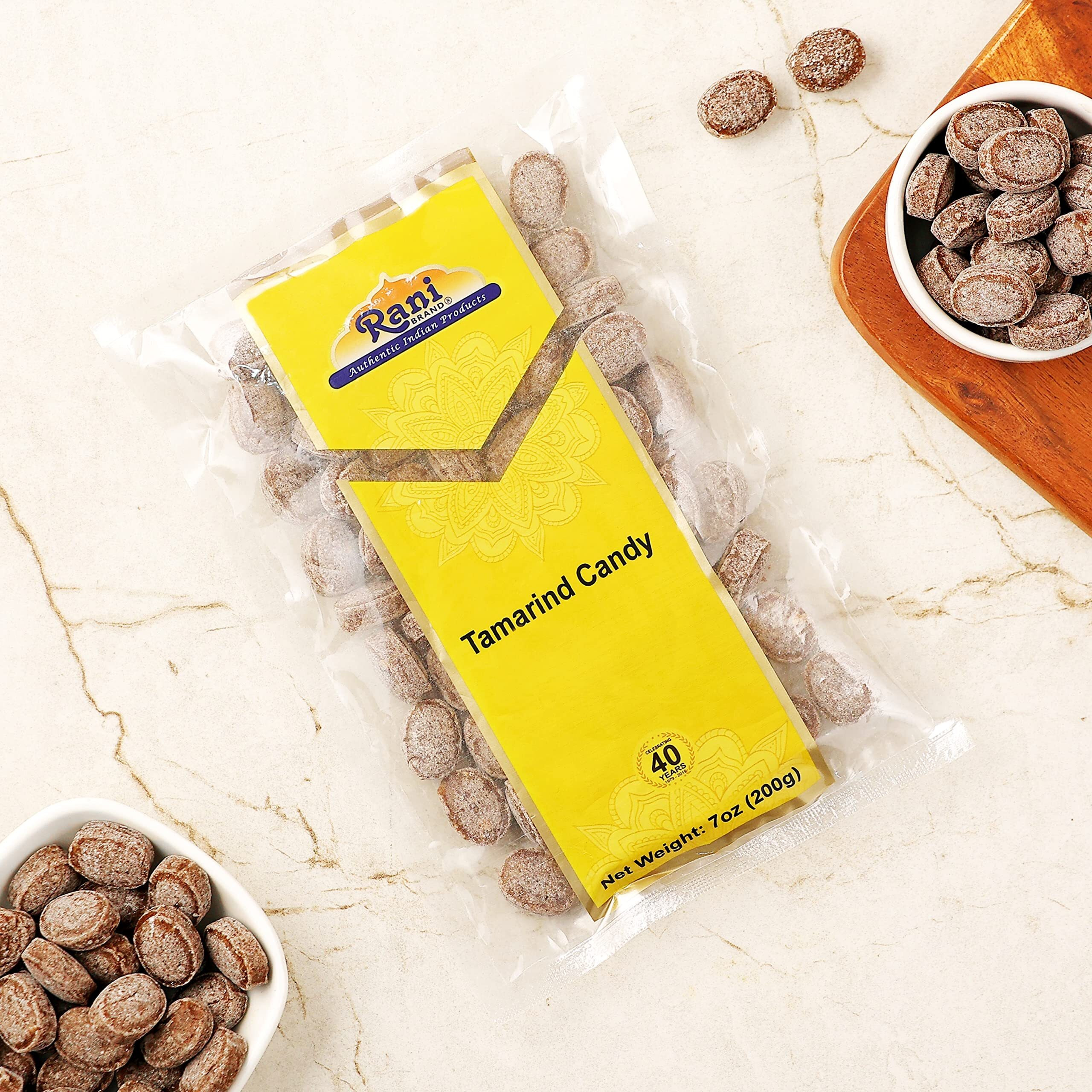 Rani Tamarind Candy 7oz (200g) ~ Indian Tasty Treats, Vegan, Gluten Friendly, NON-GMO, Indian Origin (Size 7oz (200g))