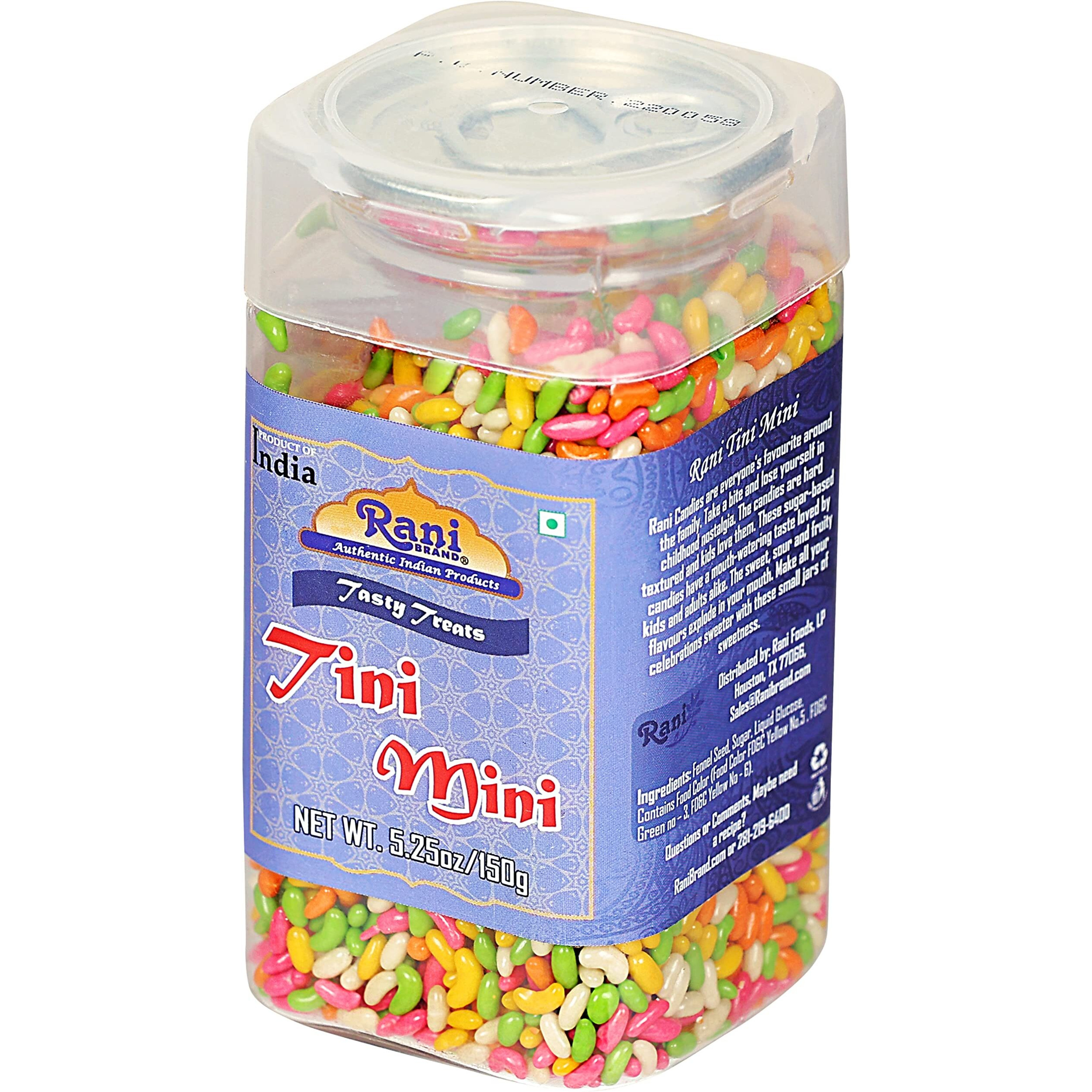 Rani Tini Mini 5.25oz (150g) Vacuum Sealed, Easy Open Top, Resealable Container ~ Indian Tasty Treats, Vegan, Gluten Friendly, NON-GMO, Indian Origin (Size 5.25oz (150g))