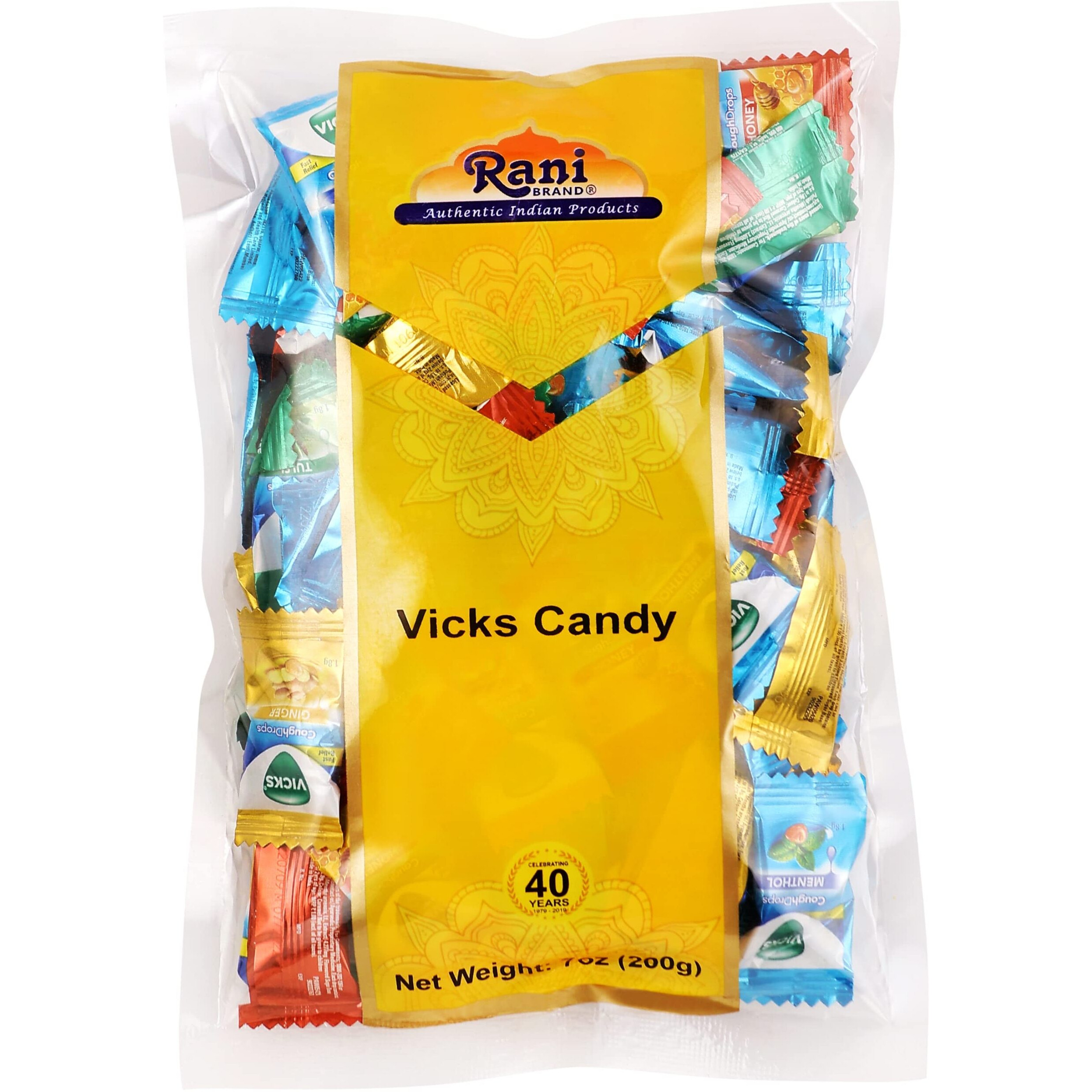 Rani Vicks Candy 7oz (200g) Individually Wrapped ~ Indian Tasty Treats, Vegan, Gluten Friendly, NON-GMO, Indian Origin (Size 7oz (200g))
