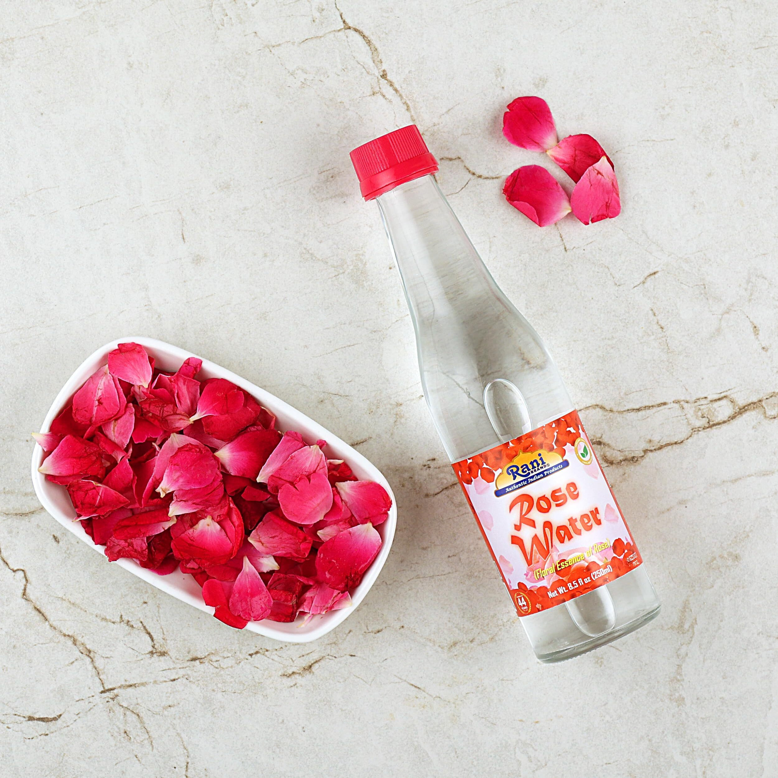 Rani Red Rose Water (Floral Essence of Rose) 8.5 fl oz (250ml) Glass Jar ~ All Natural, Vegan, Gluten Free, NON-GMO, Kosher, Indian Origin