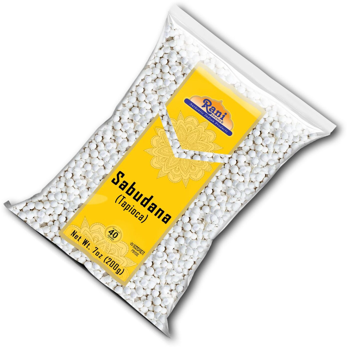 Rani Sabudana (Tapioca/Sago) Pearls 7oz (200g) ~ All Natural, Vegan, No Colors, NON-GMO, Kosher, Indian Origin