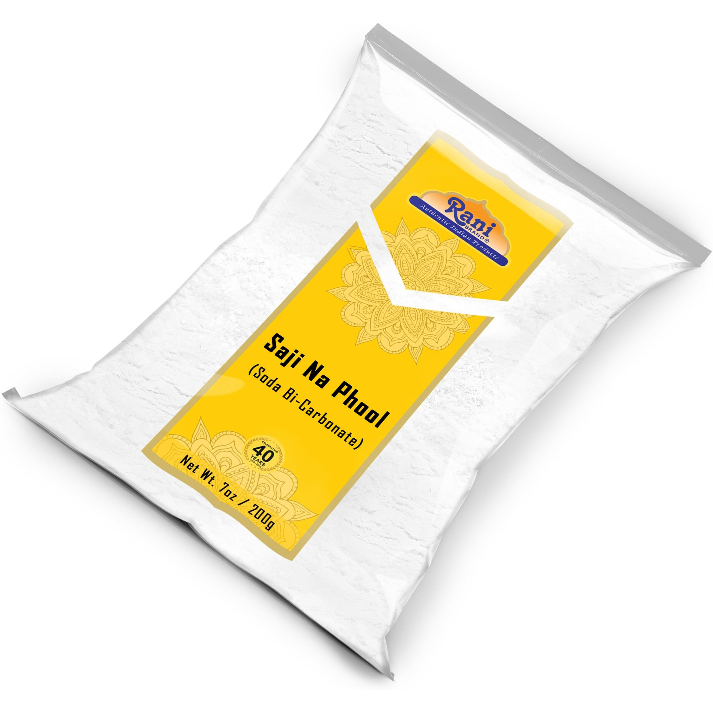 Rani Saji Na Phool (Soda Bi-Carbonate) 7oz (200g) ~ Used for cooking, NON-GMO, Kosher, Indian Origin, Gluten Friendly