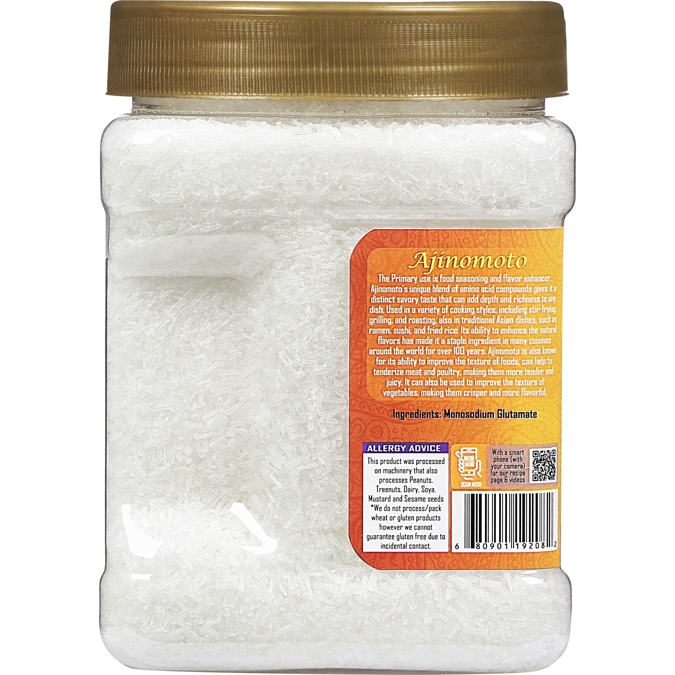 Rani Ajinomoto (Chinese Salt) 26.3oz (1.65lbs) 750g PET Jar ~ Umami Seasoning, Perfect for stir-frying, roasting, soups, salads & dressings, Gluten Friendly, Vegan, NON-GMO, Kosher, Indian Origin