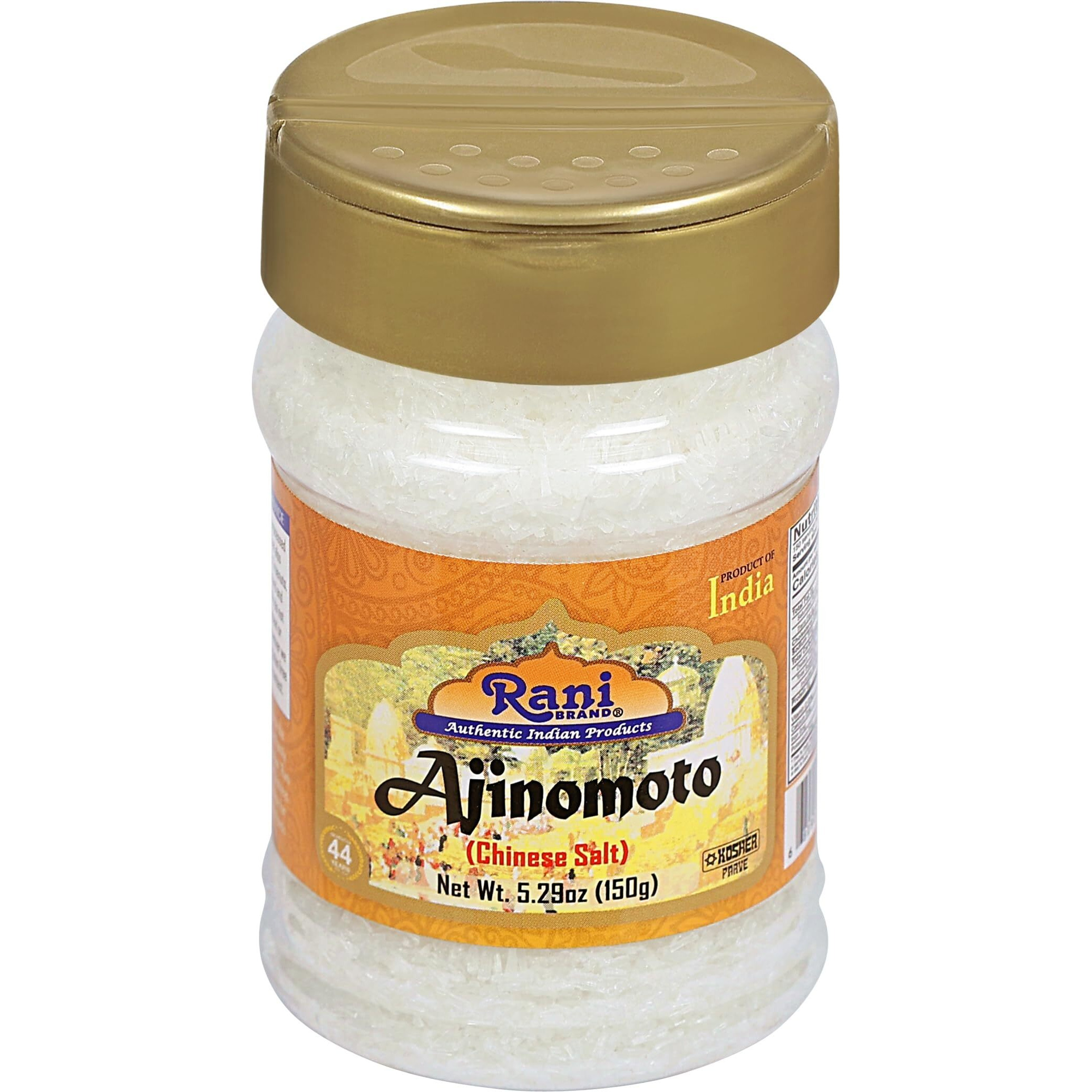 Rani Ajinomoto (Chinese Salt) 5.29 (150g) PET Jar ~ Umami Seasoning, Perfect for stir-frying, roasting, soups, salads & dressings, Gluten Friendly, Vegan, NON-GMO, Kosher, Indian Origin