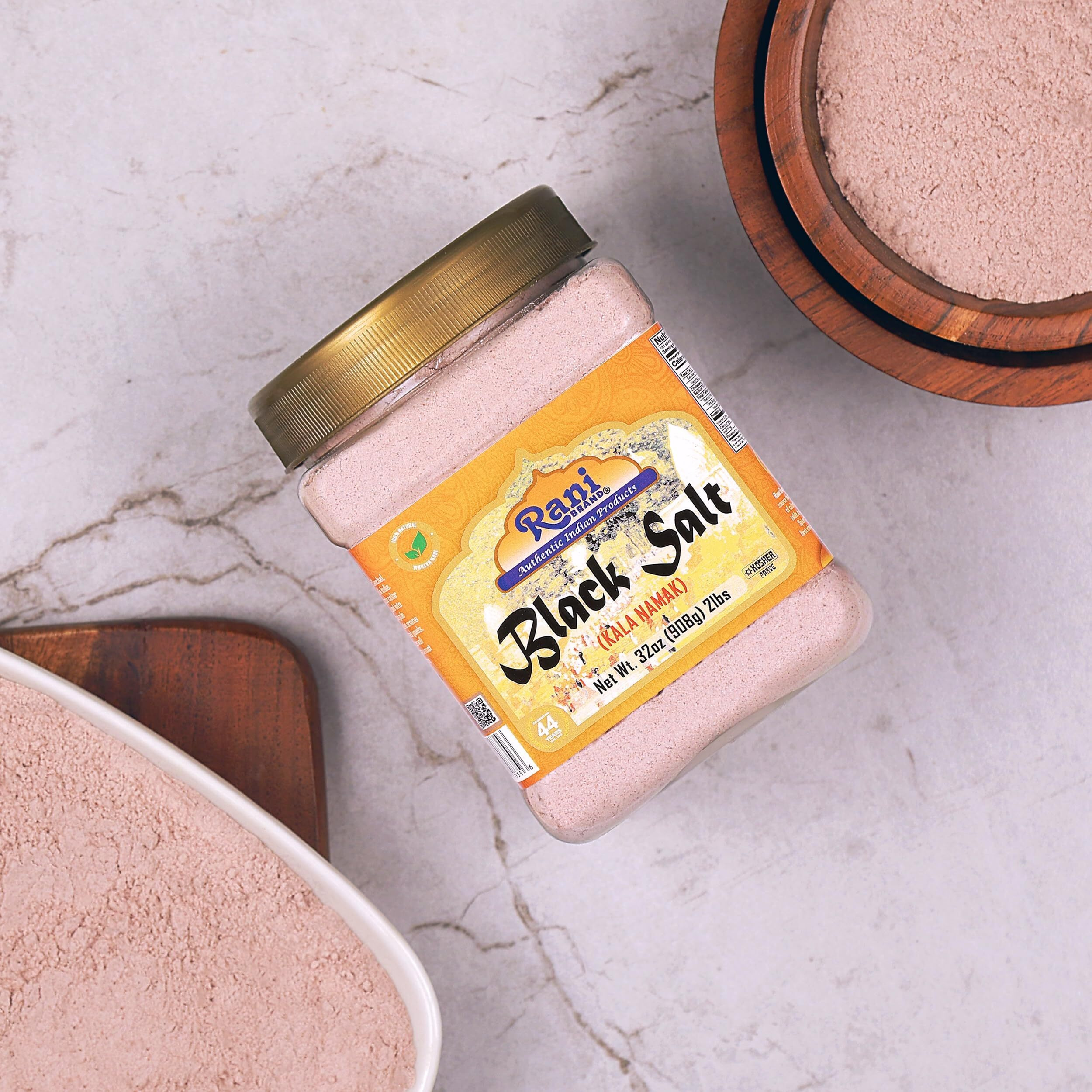 Rani Black Salt Powder (Kala Namak) Mineral 32oz (2lbs) 908g PET Jar, Pack of 6 ~ Unrefined, Pure & Natural, Vegan, Gluten Friendly, NON-GMO, Kosher, Indian Origin, Perfect for Tofu Scramble