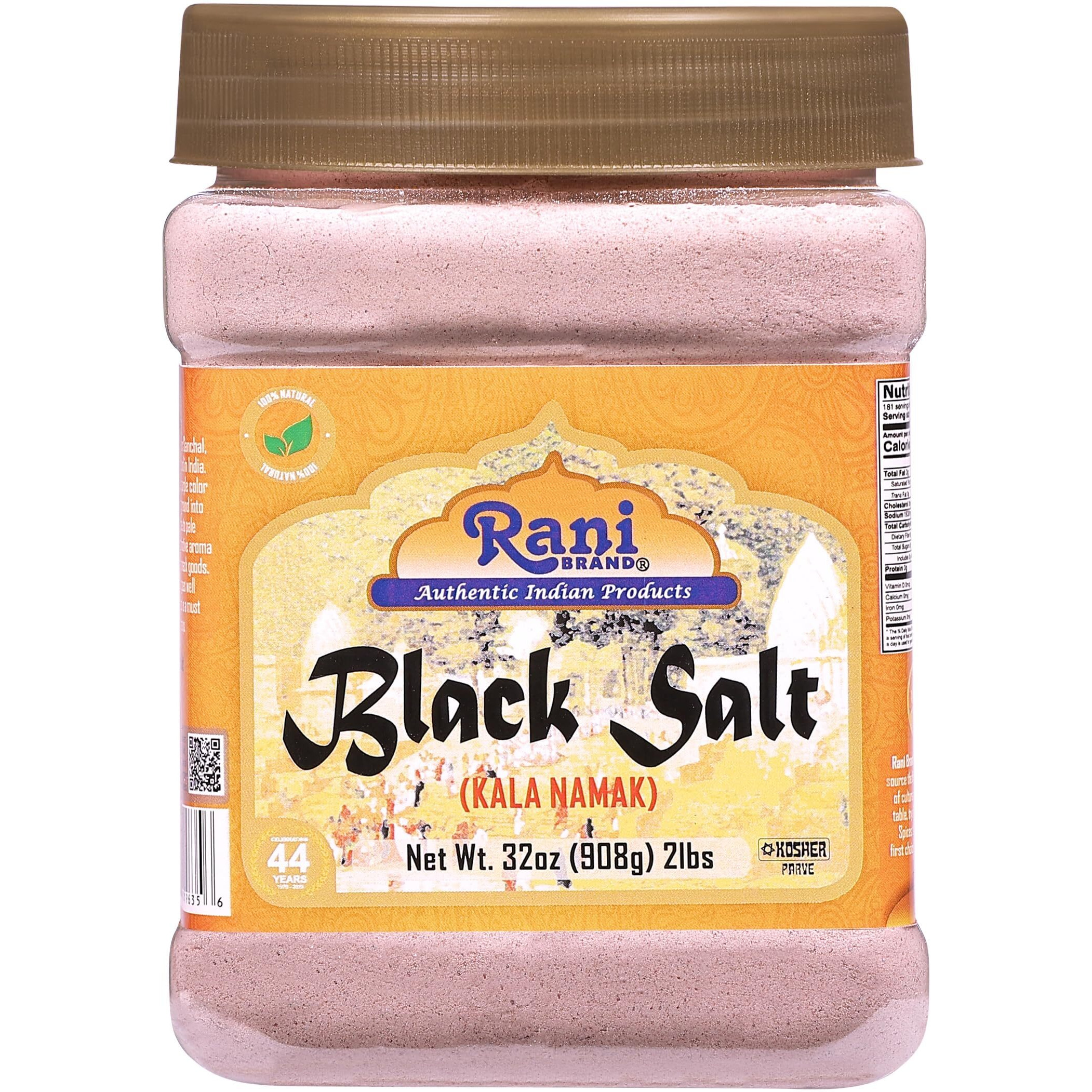 Rani Black Salt Powder (Kala Namak) Mineral 32oz (2lbs) 908g PET Jar, Pack of 6 ~ Unrefined, Pure & Natural, Vegan, Gluten Friendly, NON-GMO, Kosher, Indian Origin, Perfect for Tofu Scramble