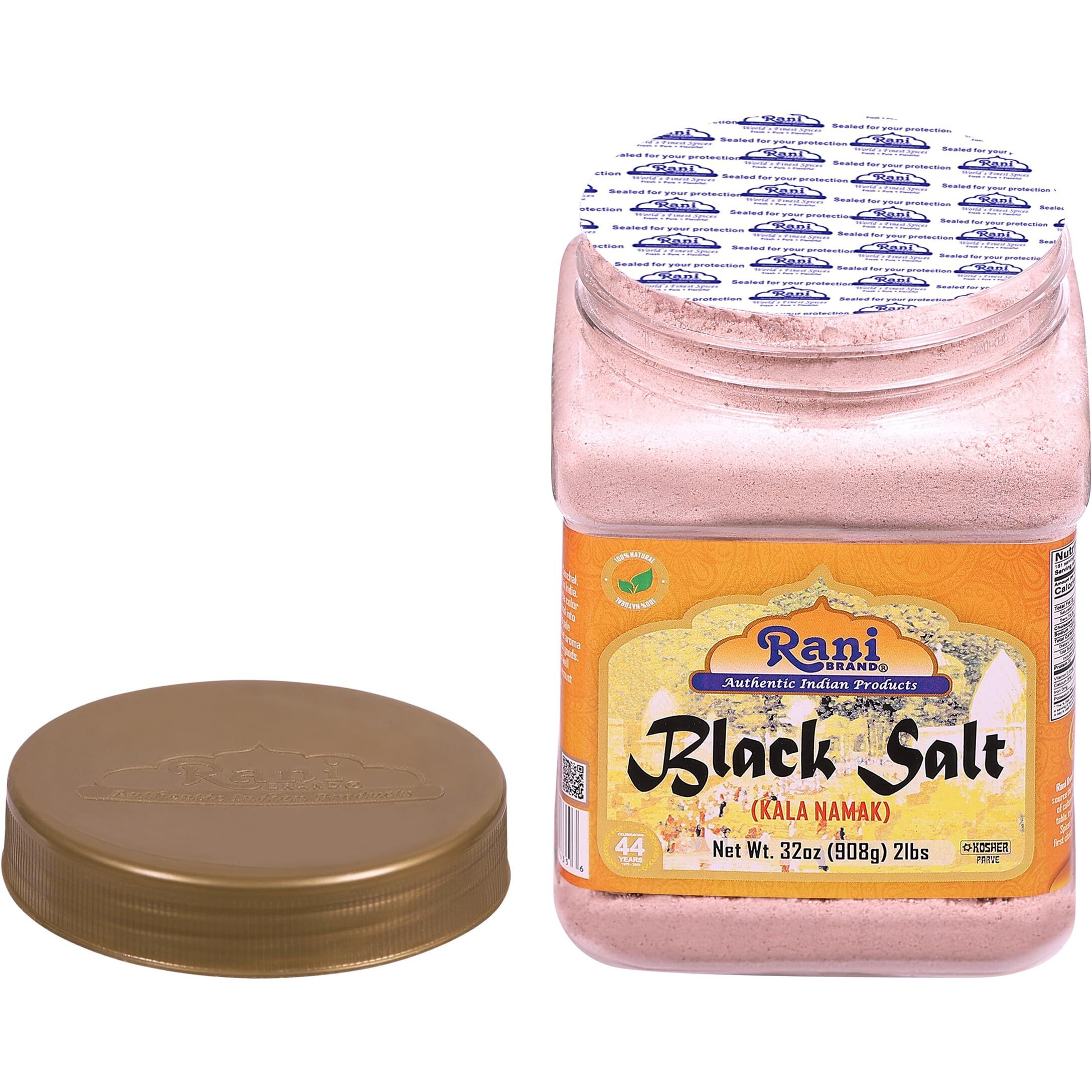Rani Black Salt Powder (Kala Namak) Mineral 32oz (2lbs) 908g PET Jar, Pack of 6 ~ Unrefined, Pure & Natural, Vegan, Gluten Friendly, NON-GMO, Kosher, Indian Origin, Perfect for Tofu Scramble