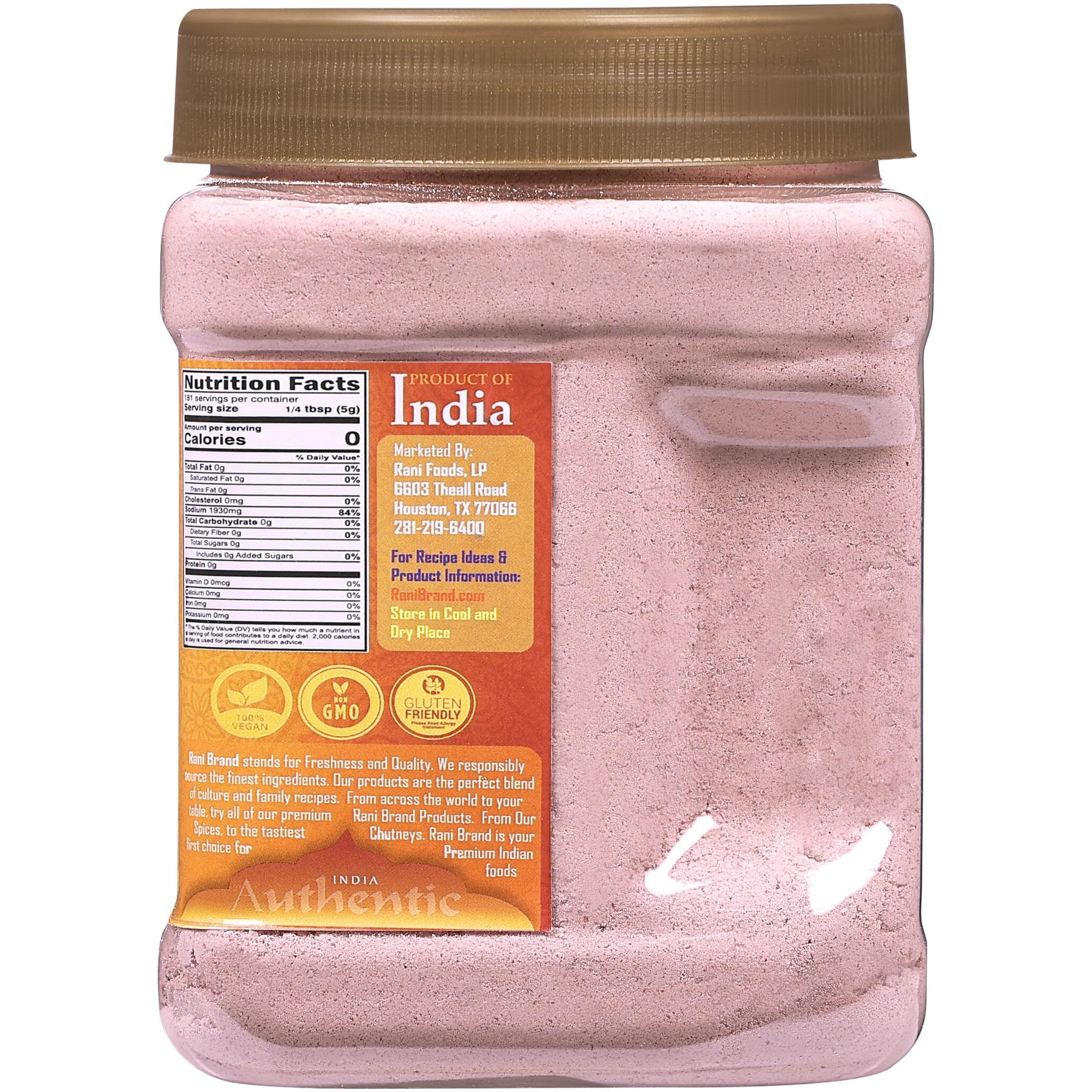 Rani Black Salt Powder (Kala Namak) Mineral 32oz (2lbs) 908g PET Jar, Pack of 6 ~ Unrefined, Pure & Natural, Vegan, Gluten Friendly, NON-GMO, Kosher, Indian Origin, Perfect for Tofu Scramble