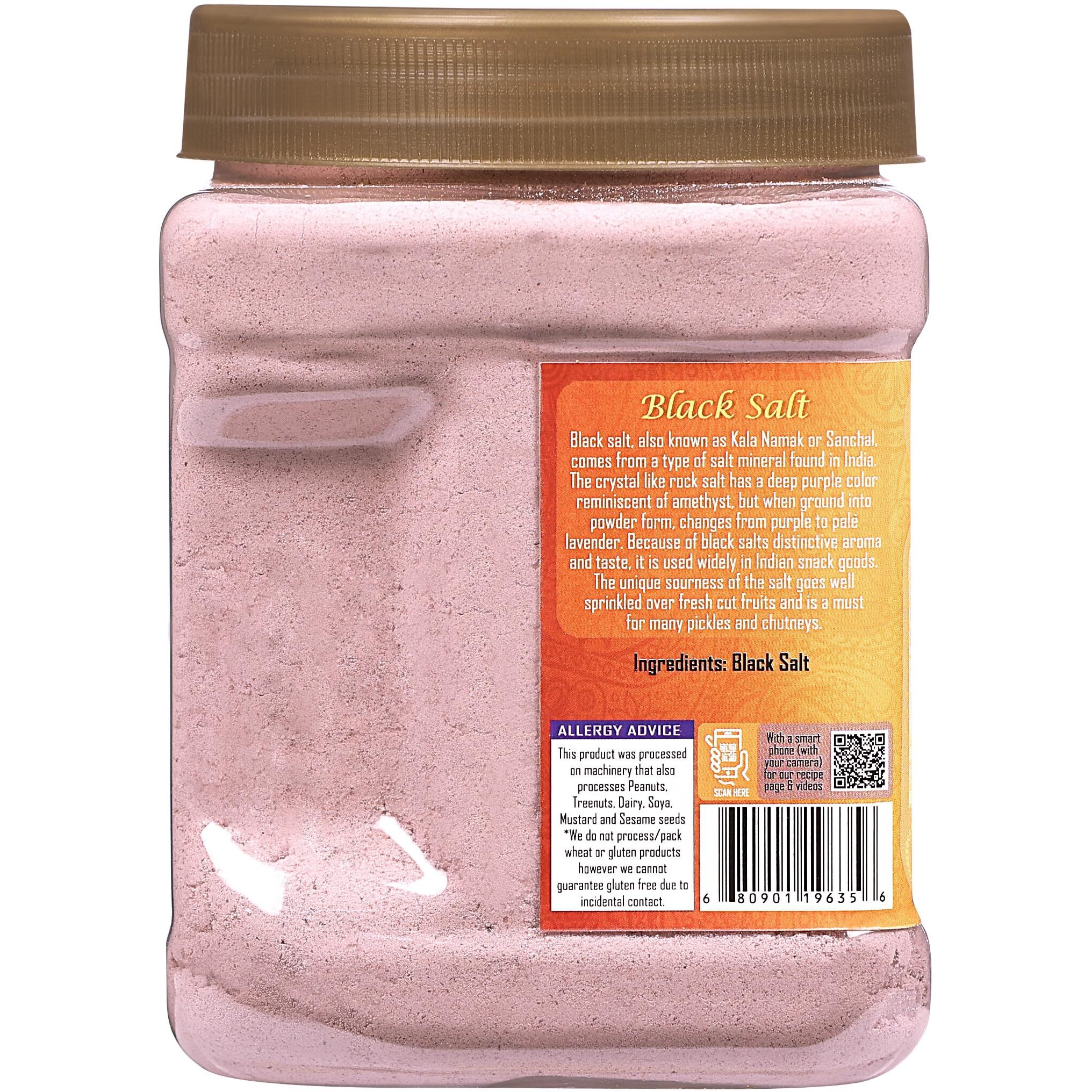 Rani Black Salt Powder (Kala Namak) Mineral 32oz (2lbs) 908g PET Jar, Pack of 6 ~ Unrefined, Pure & Natural, Vegan, Gluten Friendly, NON-GMO, Kosher, Indian Origin, Perfect for Tofu Scramble