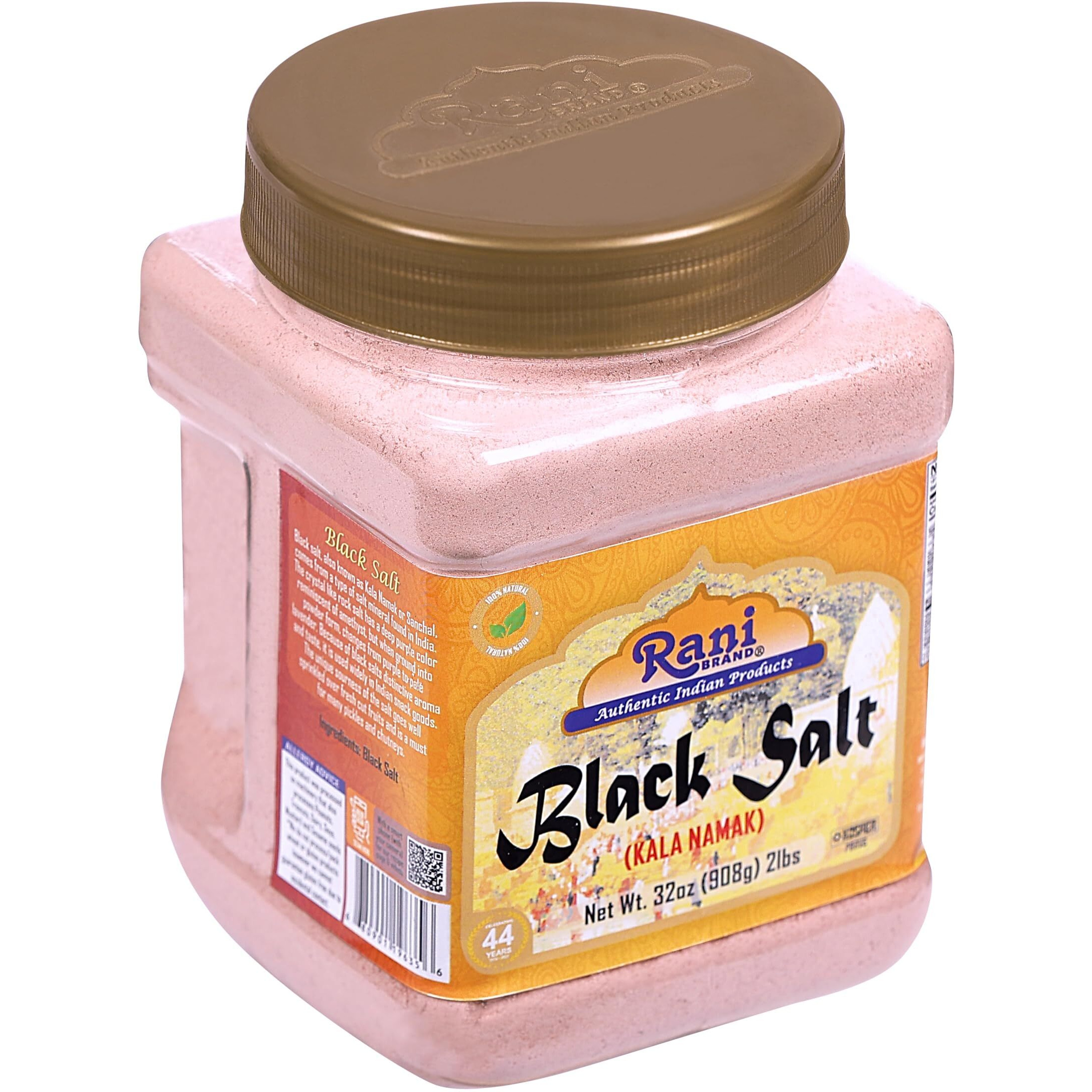 Rani Black Salt Powder (Kala Namak) Mineral 32oz (2lbs) 908g PET Jar, Pack of 6 ~ Unrefined, Pure & Natural, Vegan, Gluten Friendly, NON-GMO, Kosher, Indian Origin, Perfect for Tofu Scramble