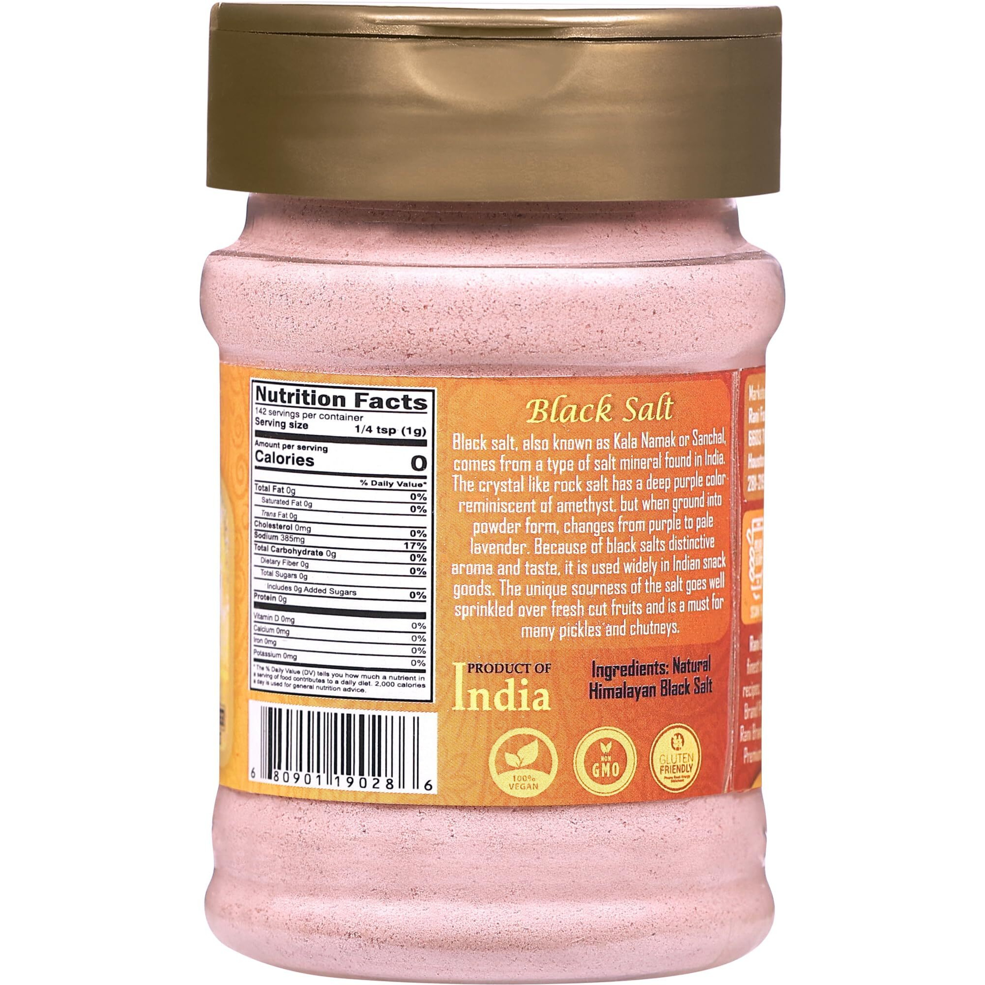 Rani Black Salt Powder (Kala Namak) Mineral 5oz (142g) PET Jar, Pack of 12 ~ Unrefined, Pure and Natural, Vegan, Gluten Friendly, NON-GMO, Kosher, Indian Origin, Perfect for Tofu Scramble