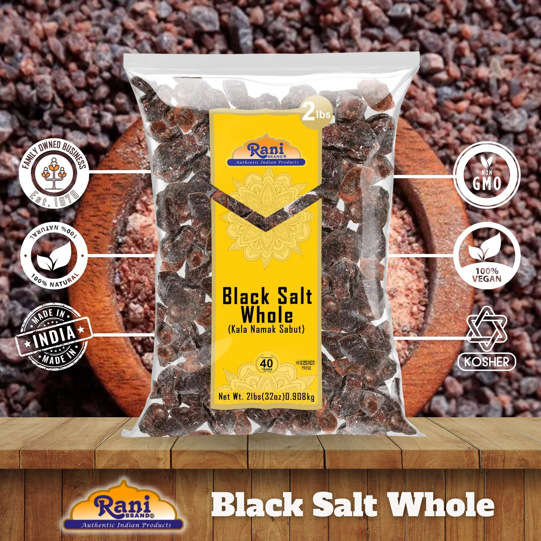 Rani Black Salt Raw Whole (Kala Namak) Mineral 32oz (2lbs) 908g ~ Unrefined, Pure and Natural, Vegan, Gluten Friendly, NON-GMO, Kosher, Indian Origin, Perfect for Tofu Scramble